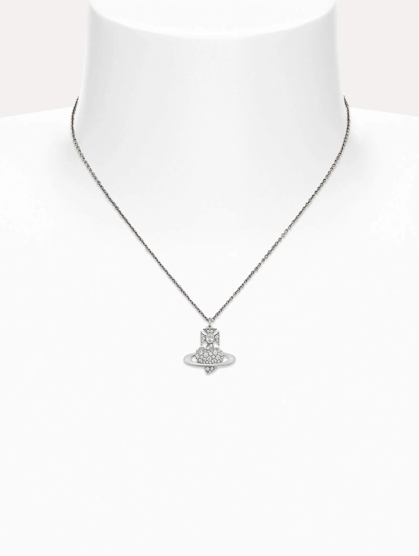 Agnatha Bas Relief Pendant in Platinum & White Cz - Image 2
