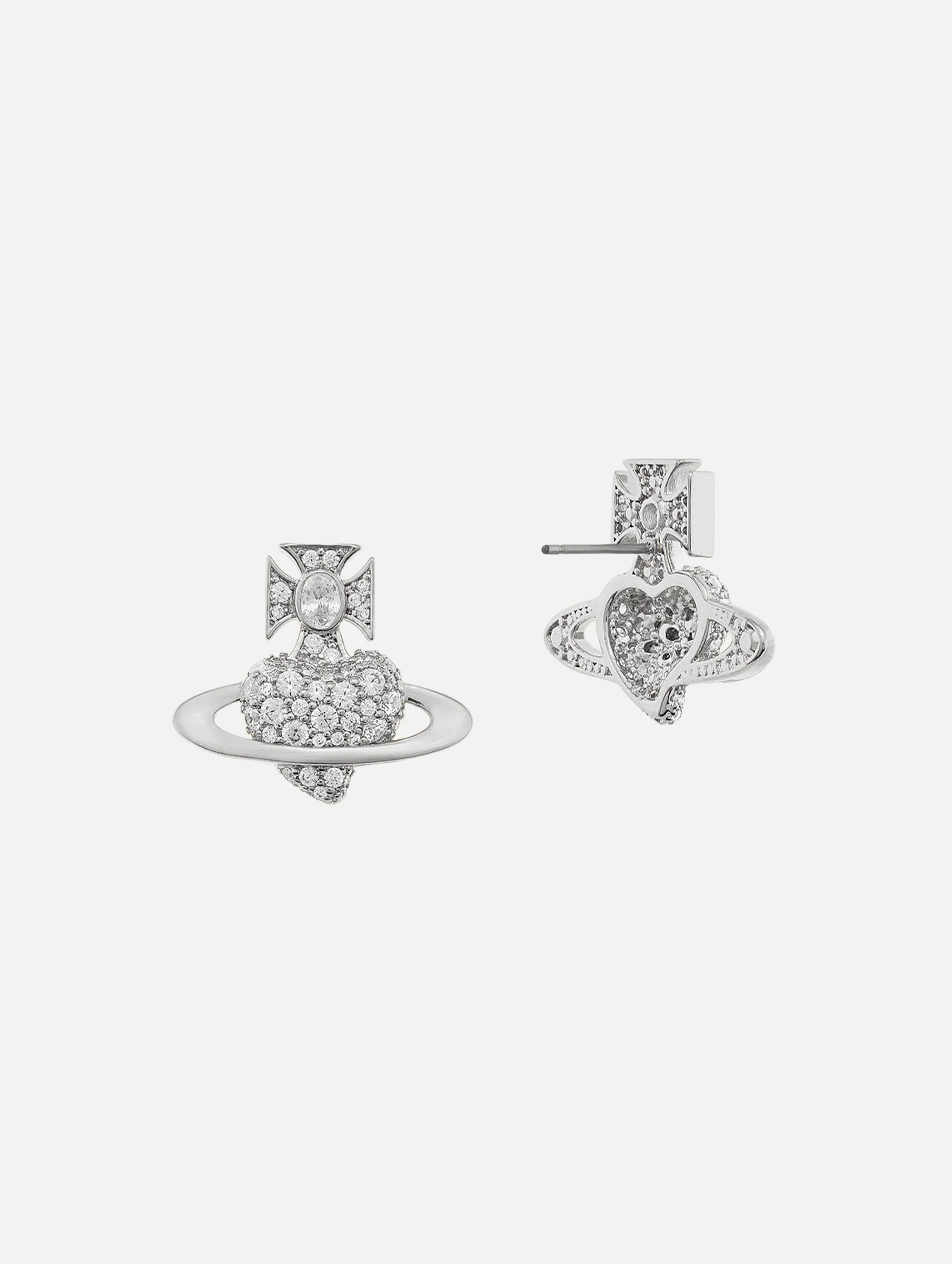 Agnatha Earrings in Platinum & White Cz - Image 2