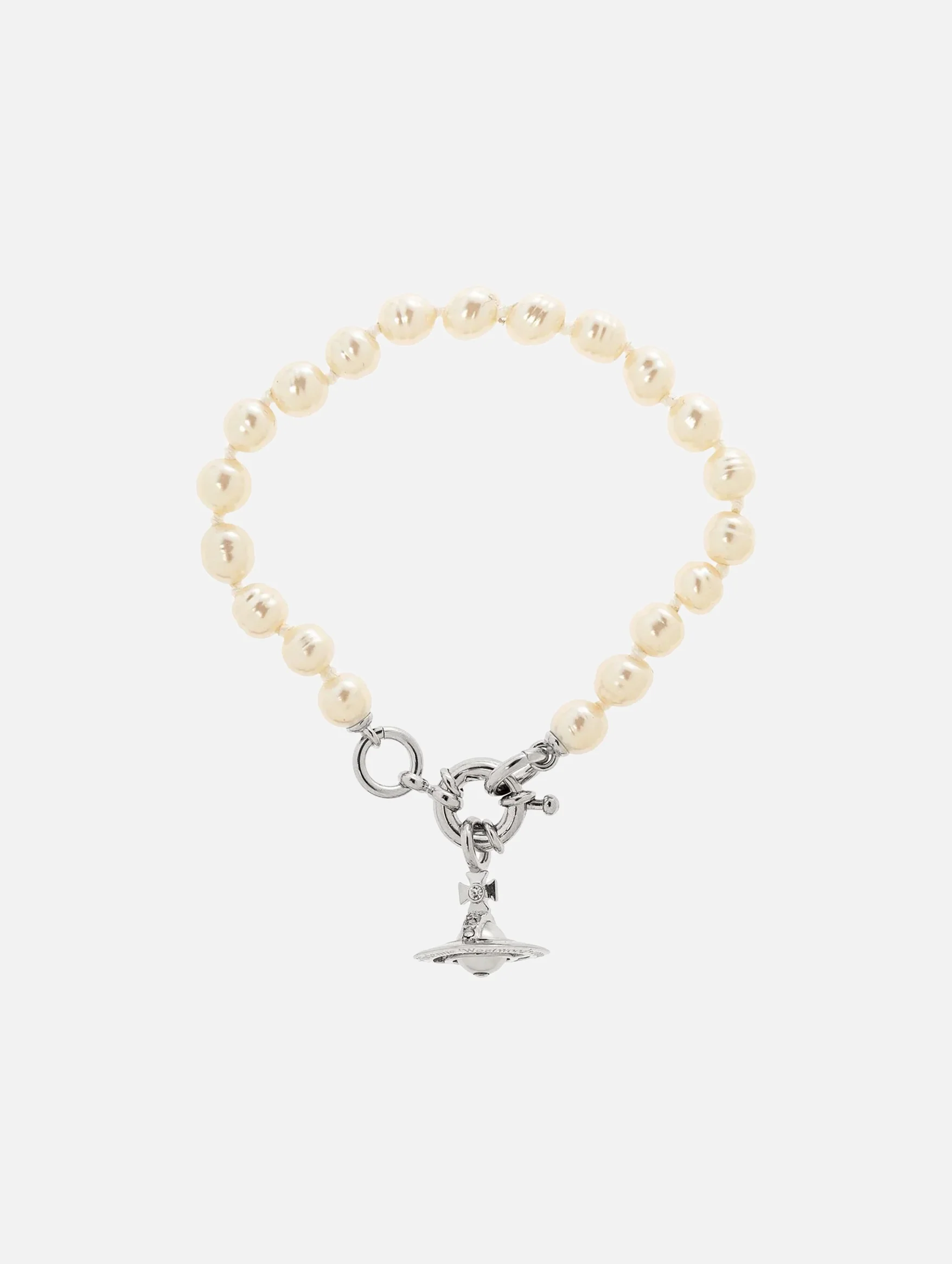 Aleksa Bracelet in Platinum, Creamrose Pearl & Crystal