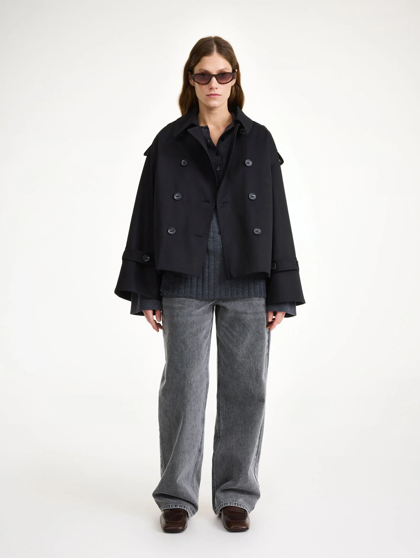 Alisandra Trench Jacket in Black - Image 2