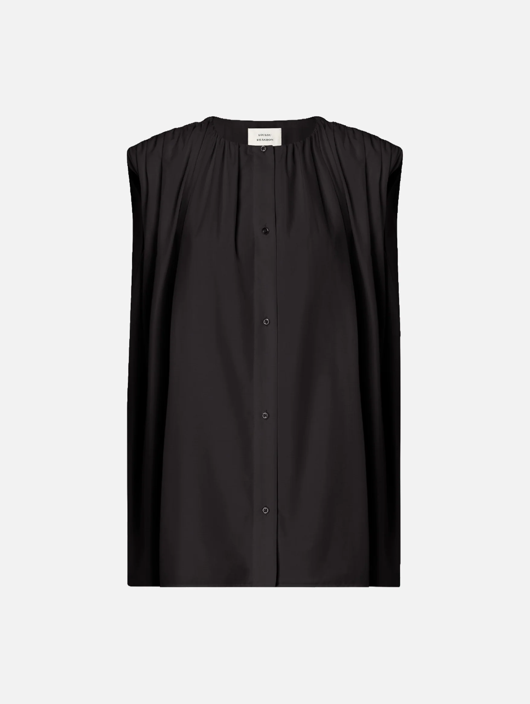 Anca Gathered Blouse in Black