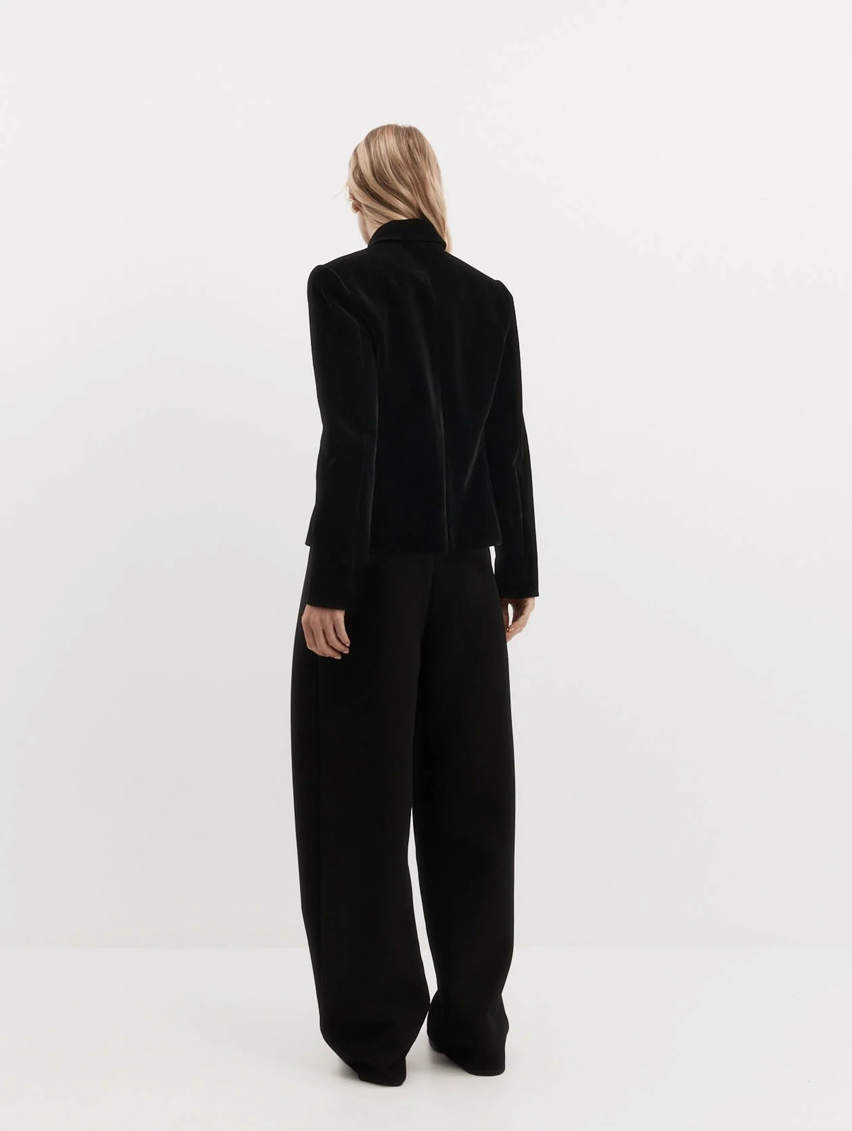 Bardot Blazer in Black Velvet - Image 4
