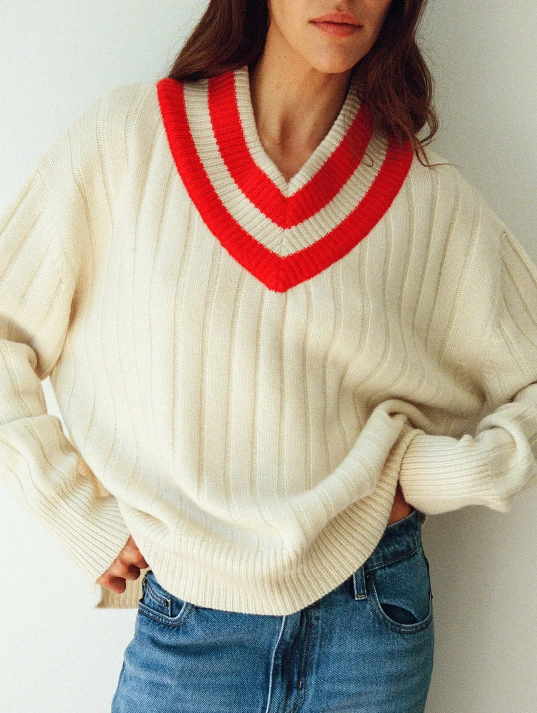Been Loving You Too Long Sweater in Cherry and Milk - Image 3