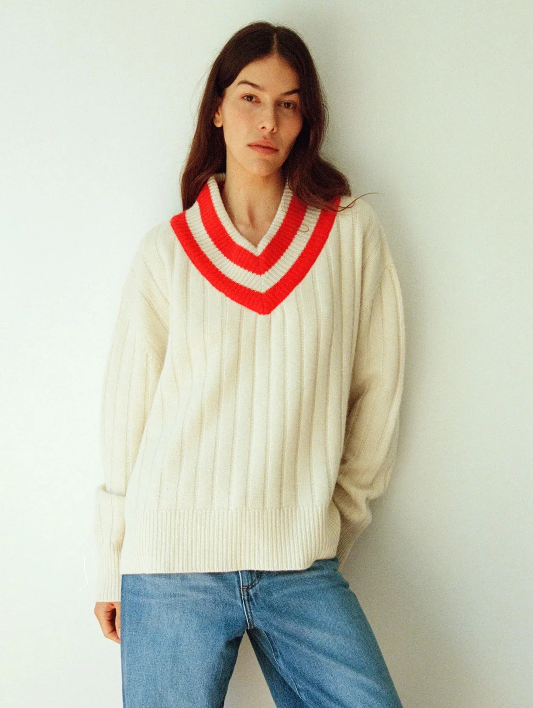 Been Loving You Too Long Sweater in Cherry and Milk - Image 4