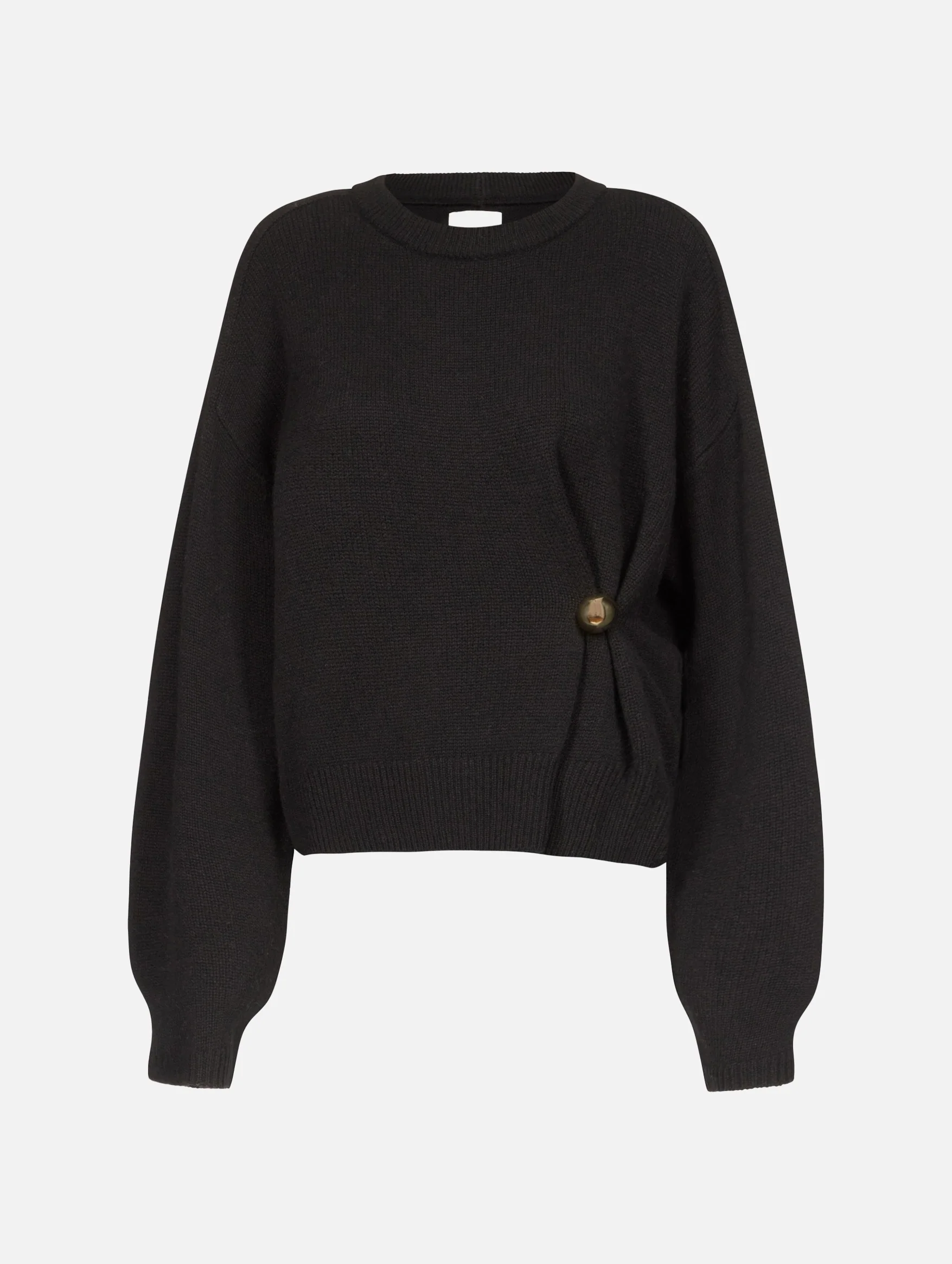 Bill Cashmere Draped Sweater in Black