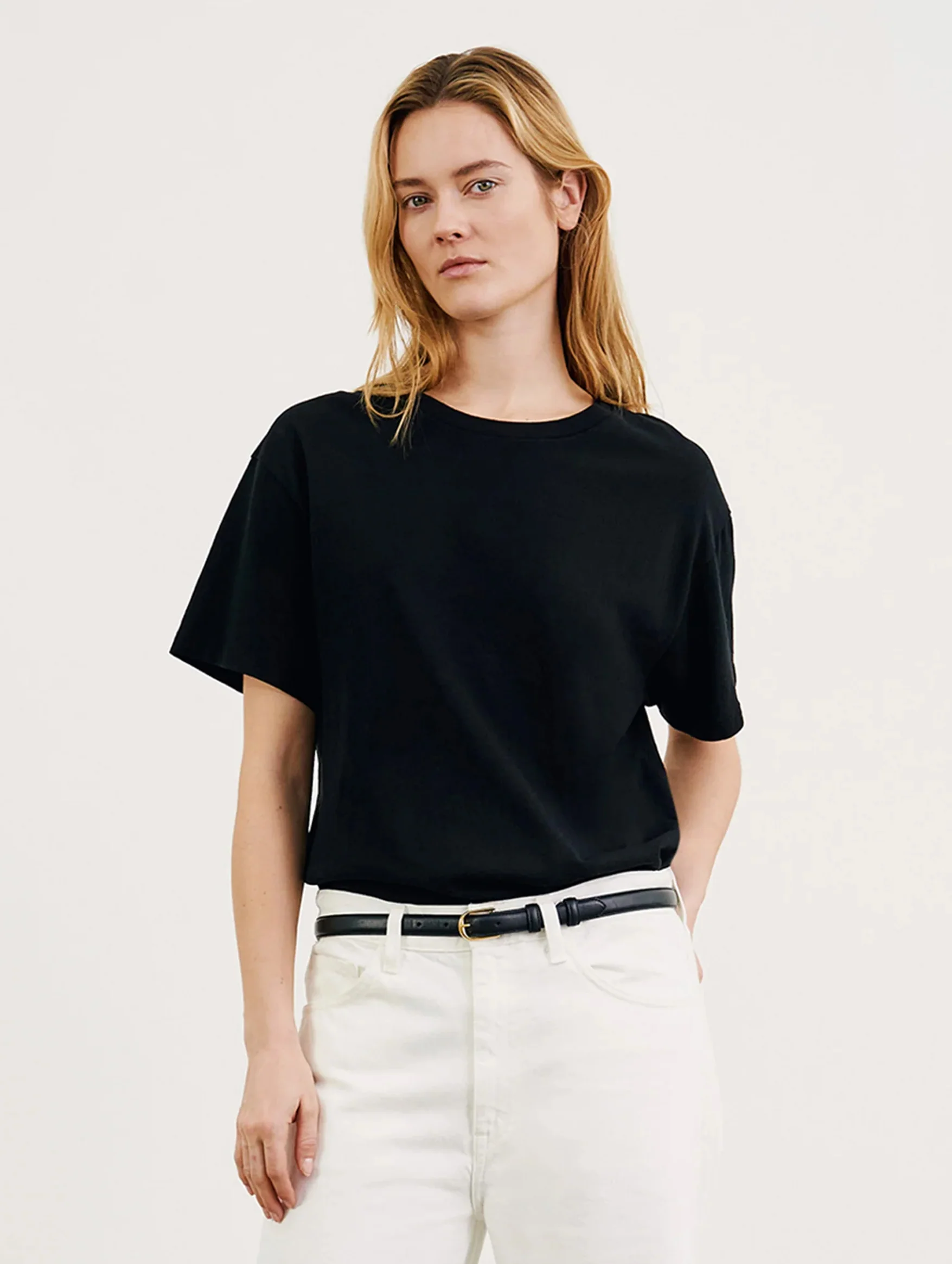 Brady Cotton Tee in Washed Black - Image 2