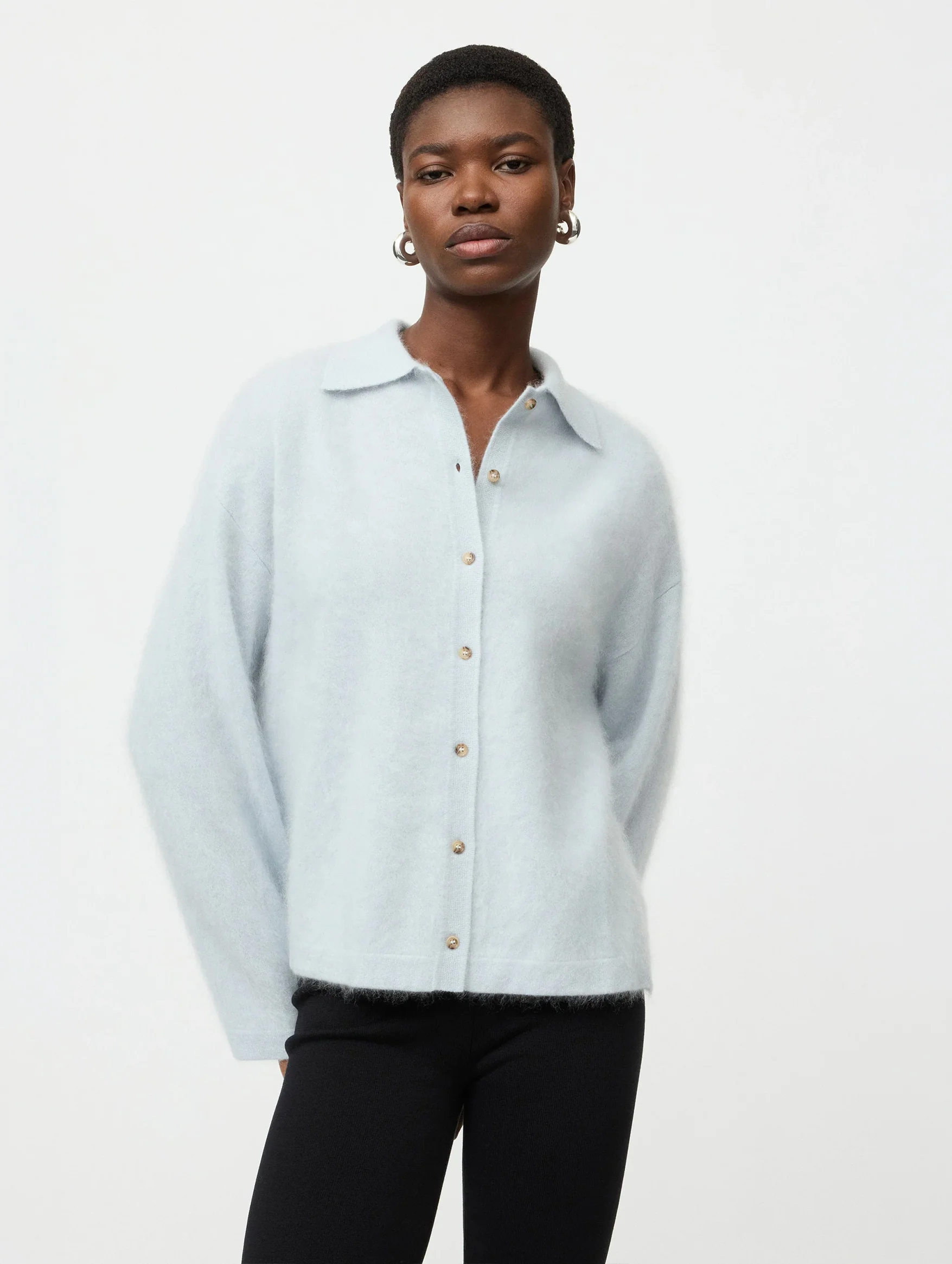 Brushed Shirt in Ice Blue - Image 3