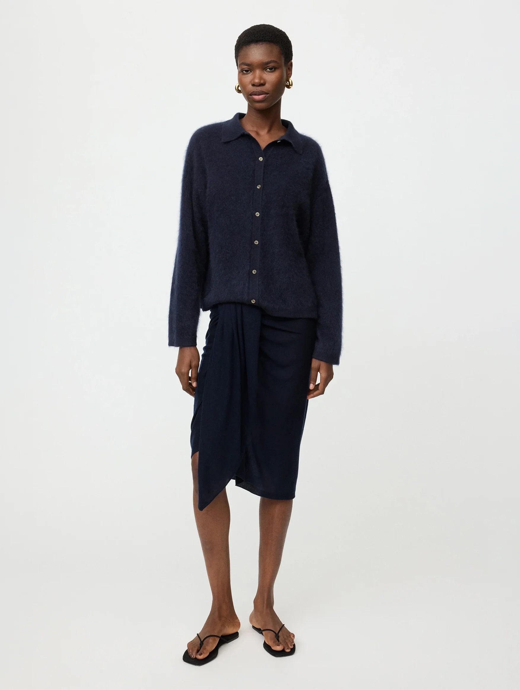 Brushed Shirt in Navy - Image 2