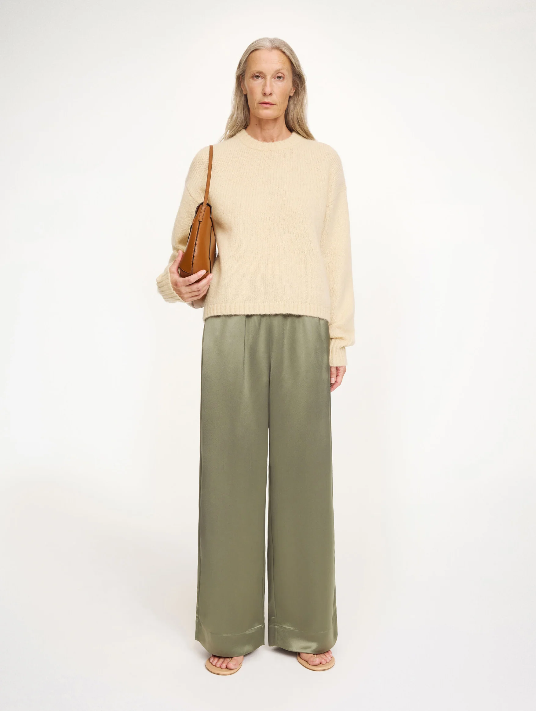 Cabello Wide-leg Trousers in Deep Lichen Green - Image 2