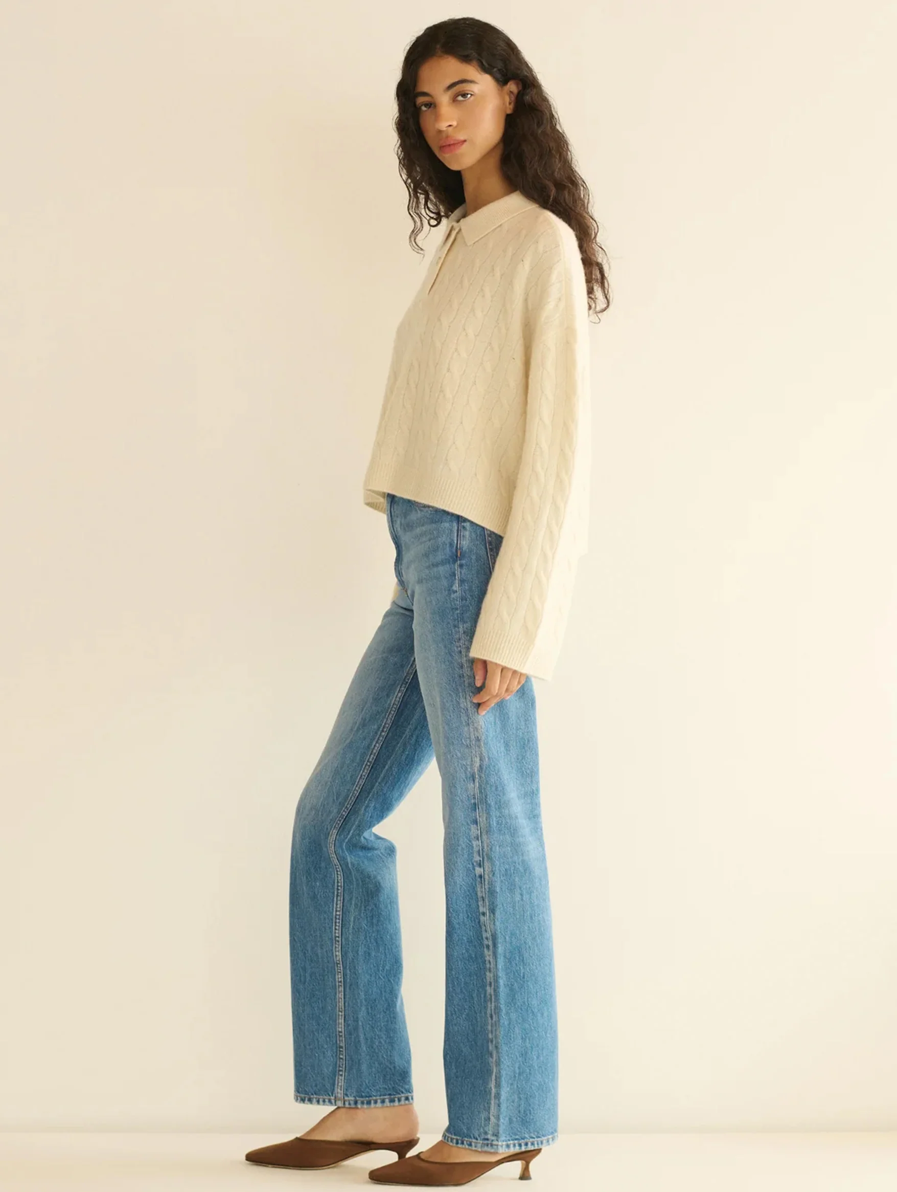 Cambridge Cashmere Sweater in Magnolia - Image 3