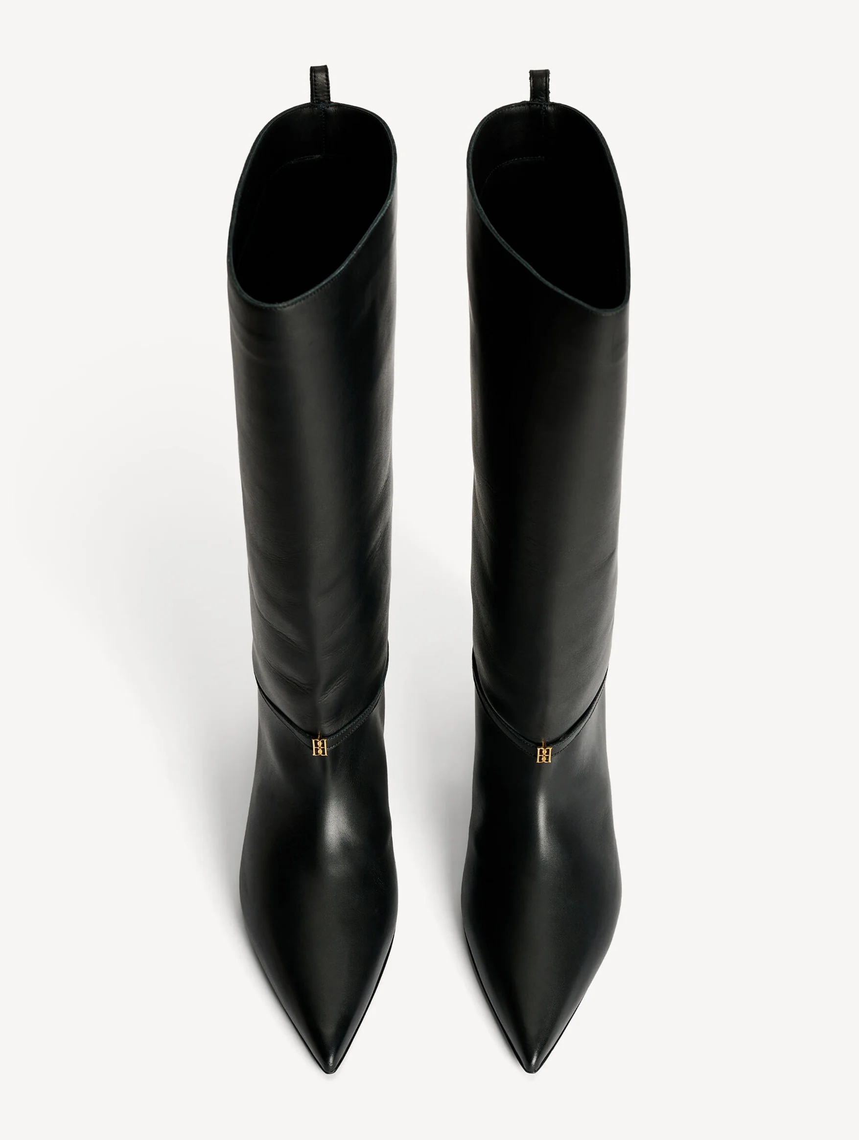 Ceras Knee-High Leather Boots in Black - Image 4