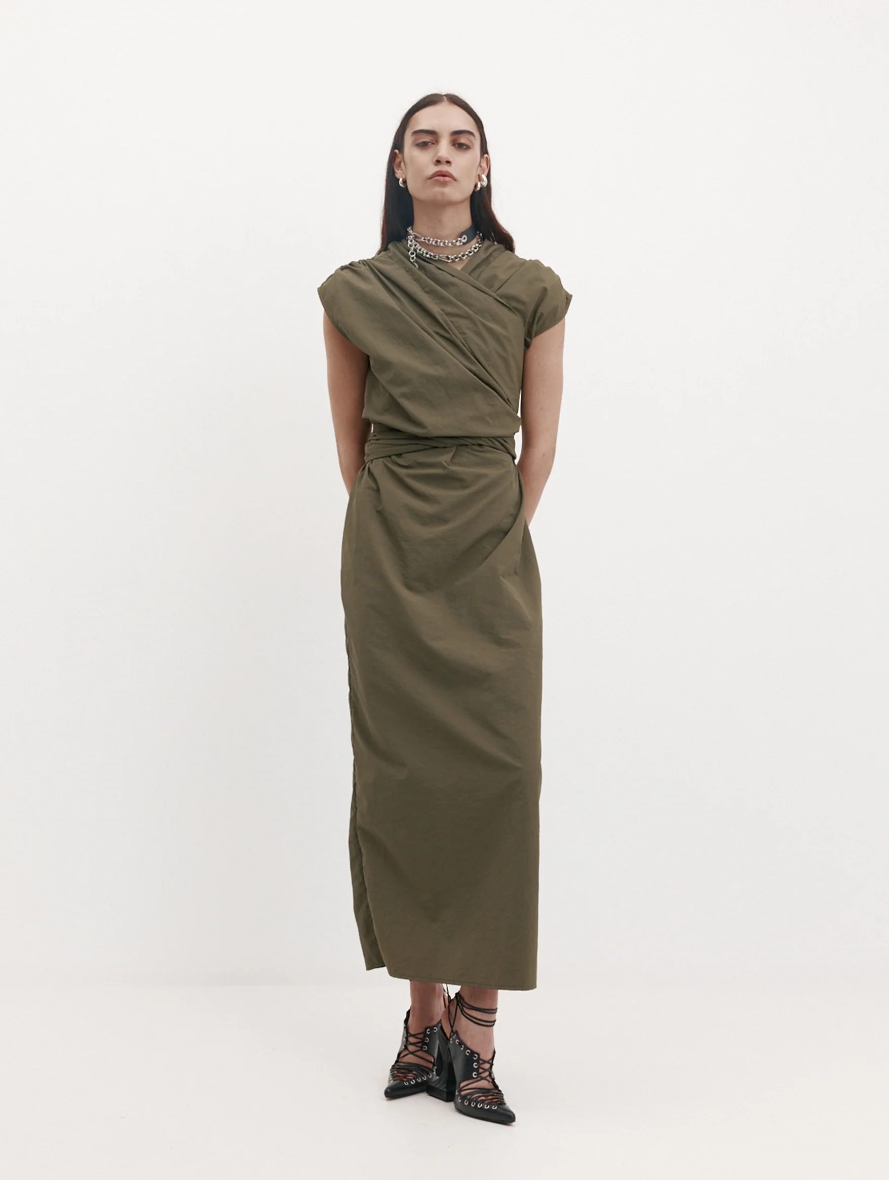 Chaimberlain Dress in Thyme - Image 3