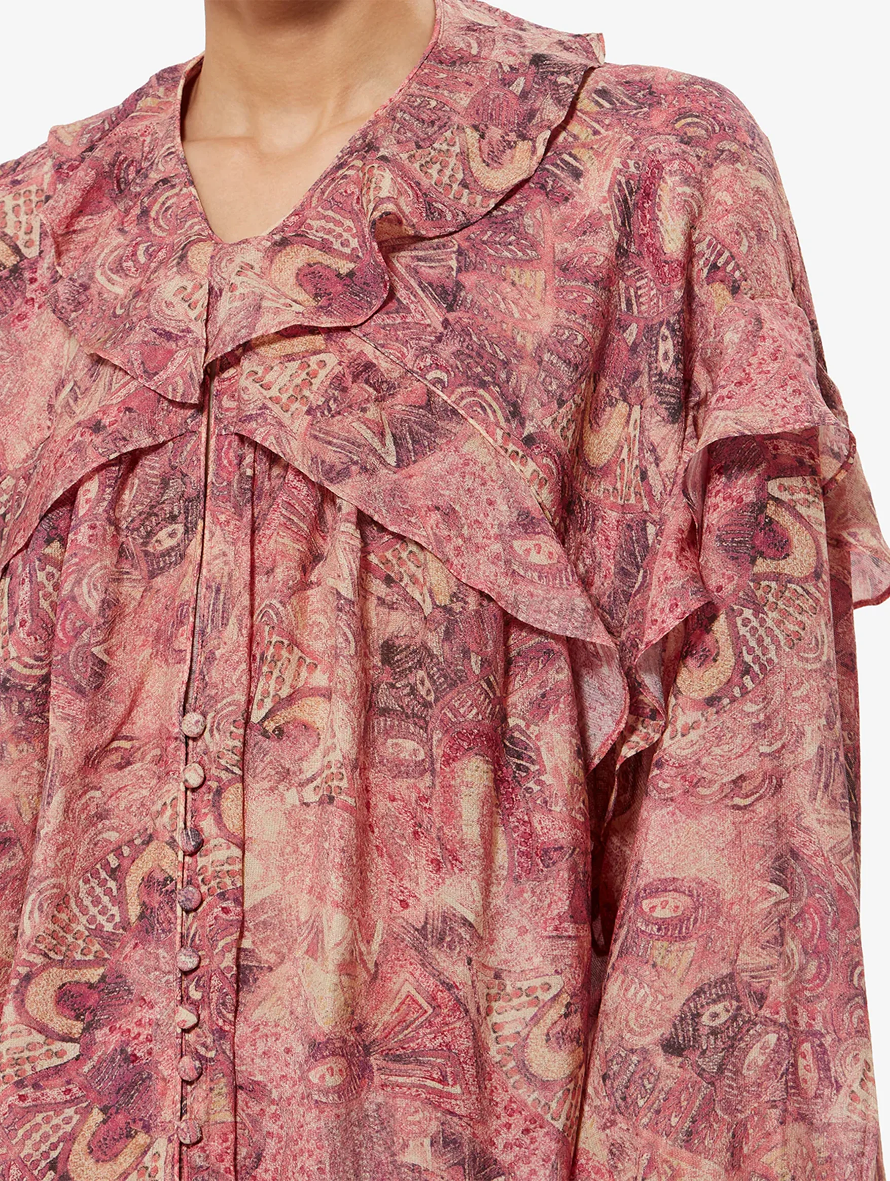 Charis Silk Blouse in Pink - Image 3