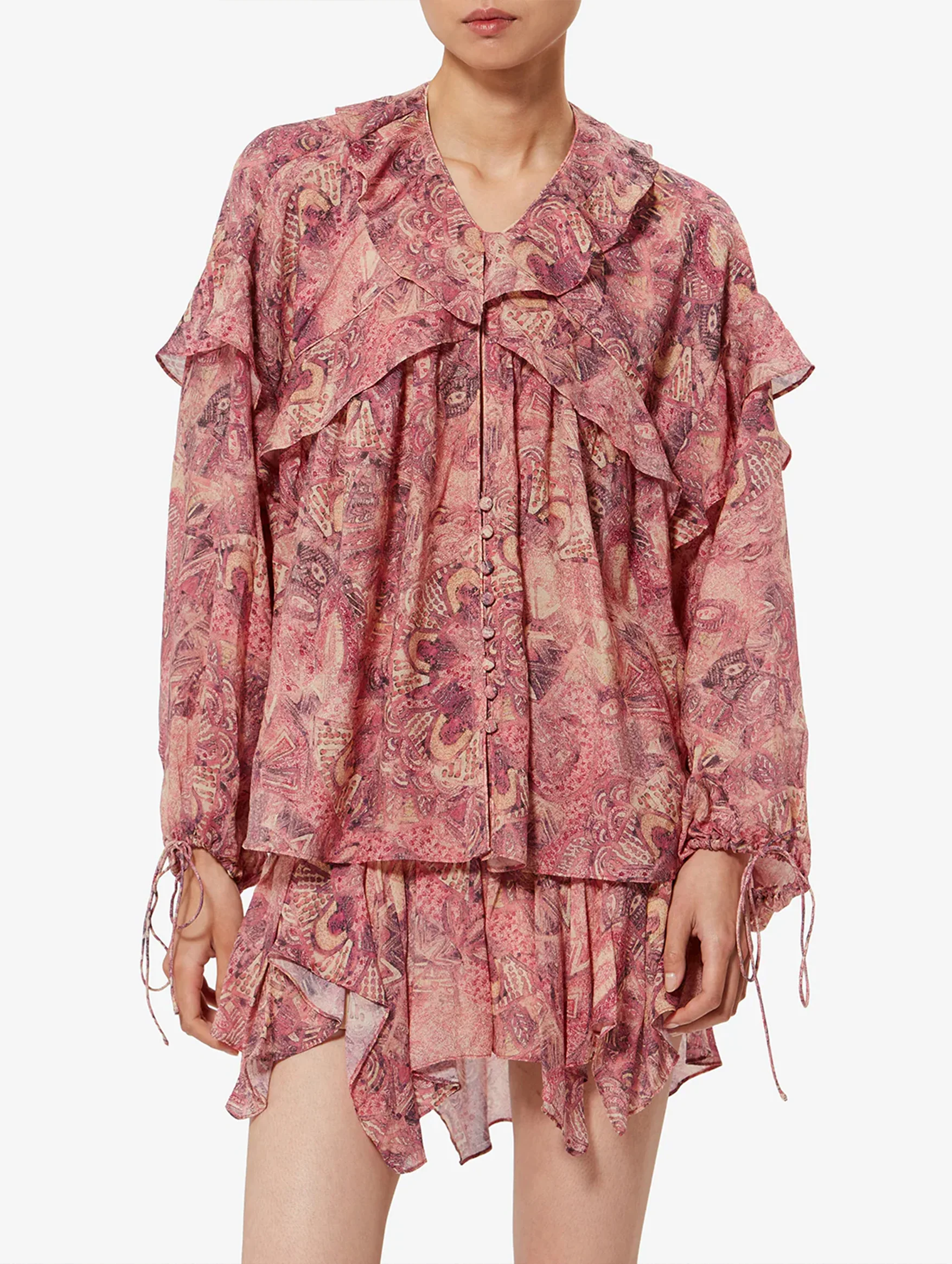 Charis Silk Blouse in Pink - Image 4