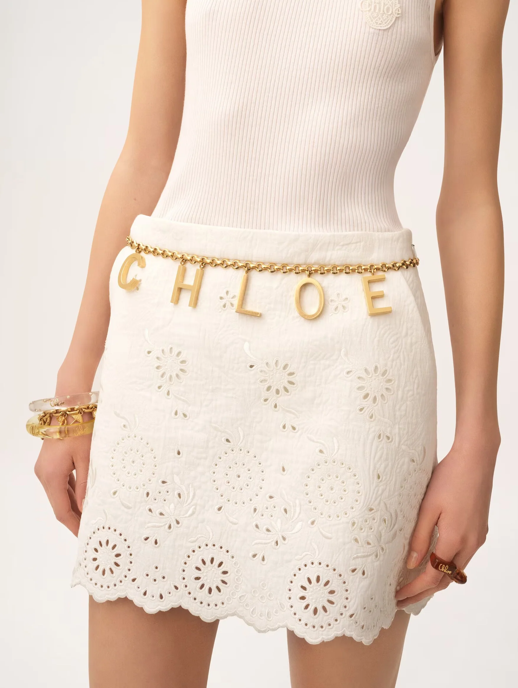 Chloé Letters Belt in Vintage Gold - Image 3