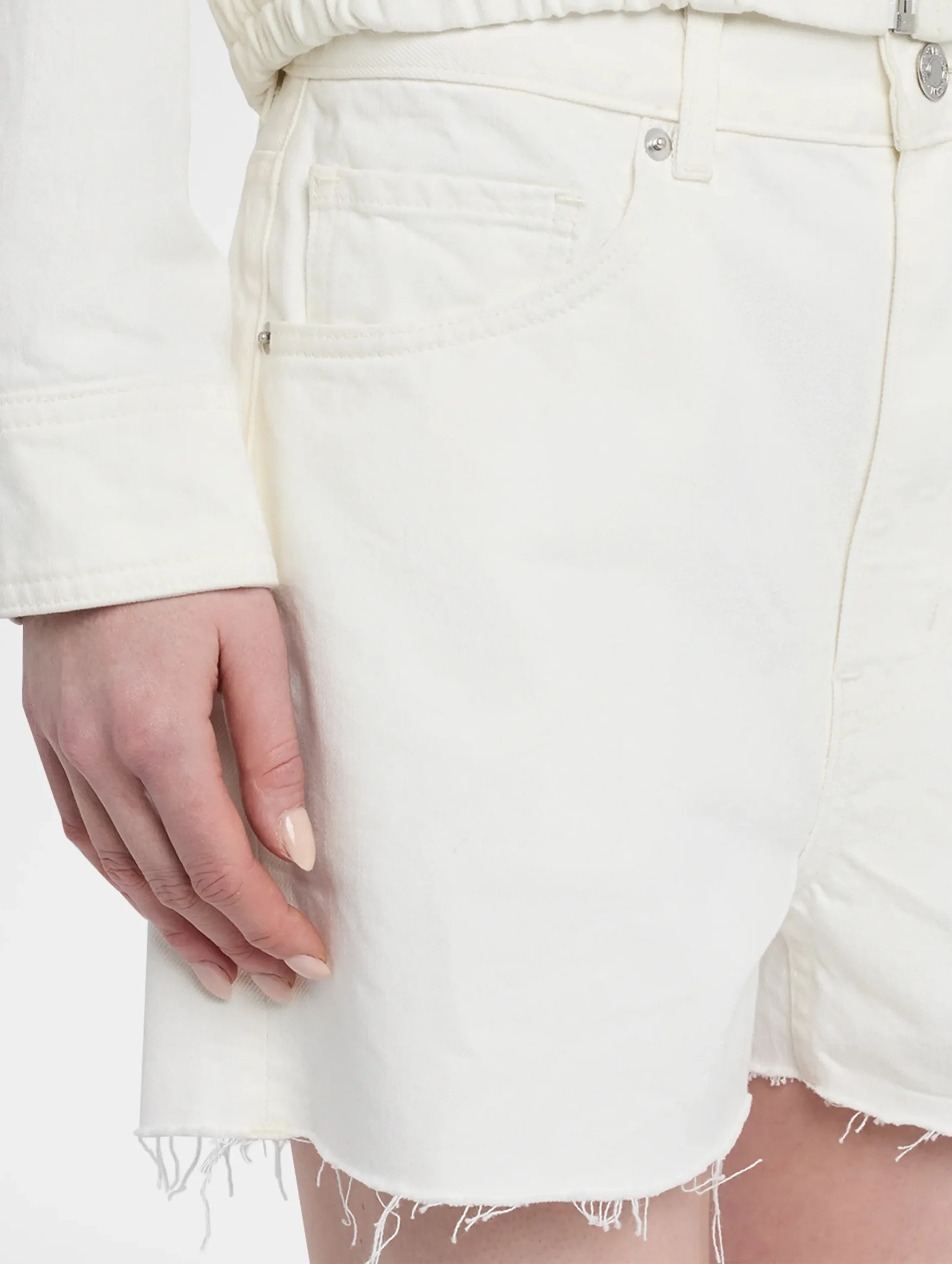 Cobain Denim Short in Cream - Image 4