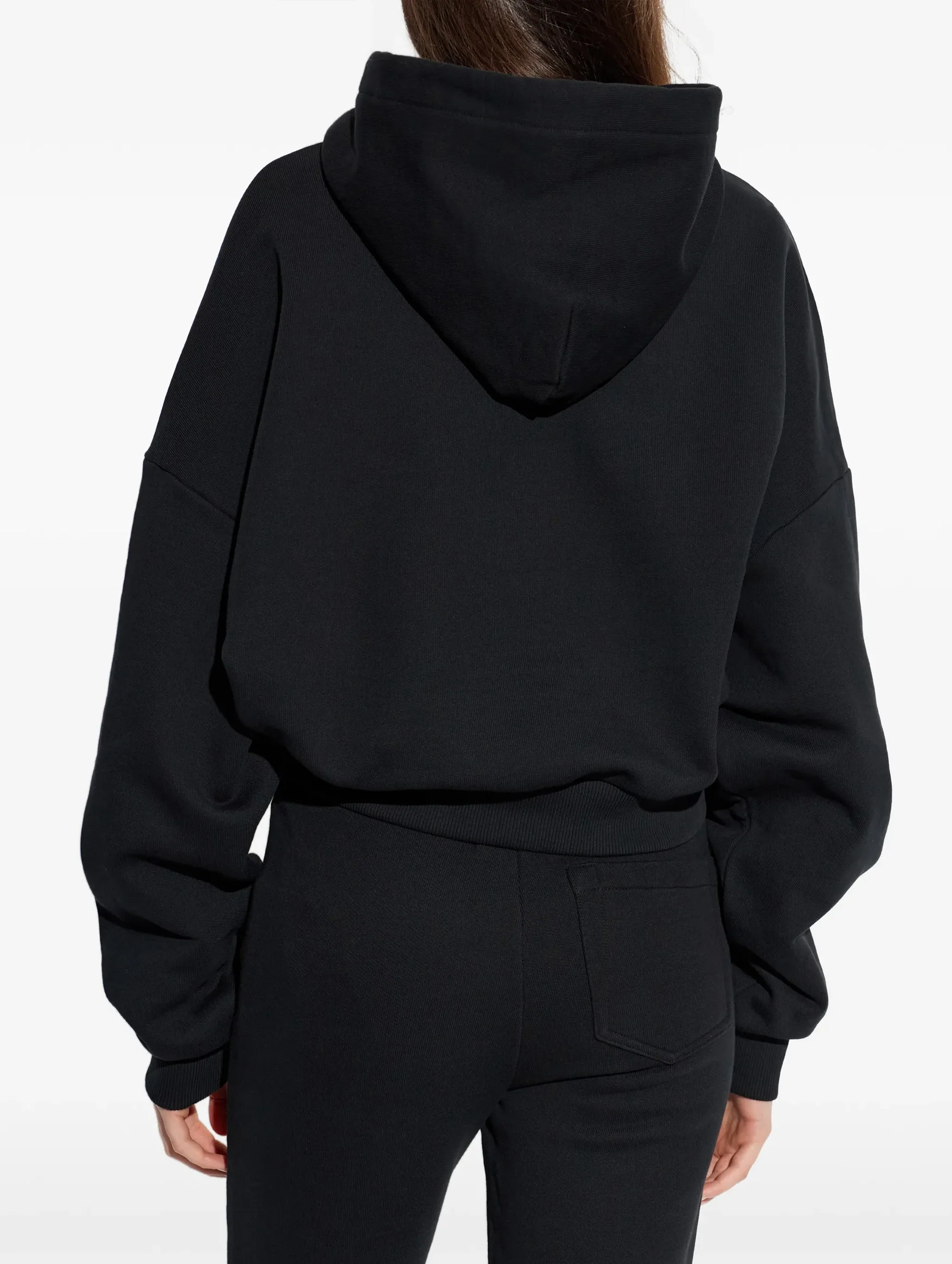 Cropped Box Hoodie in Black - Image 4