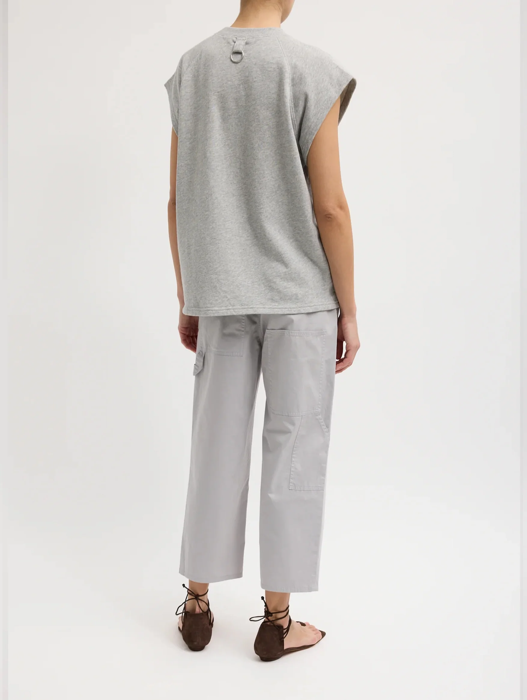 Cropped Slouchy Cargo Jean in Grey - Image 4