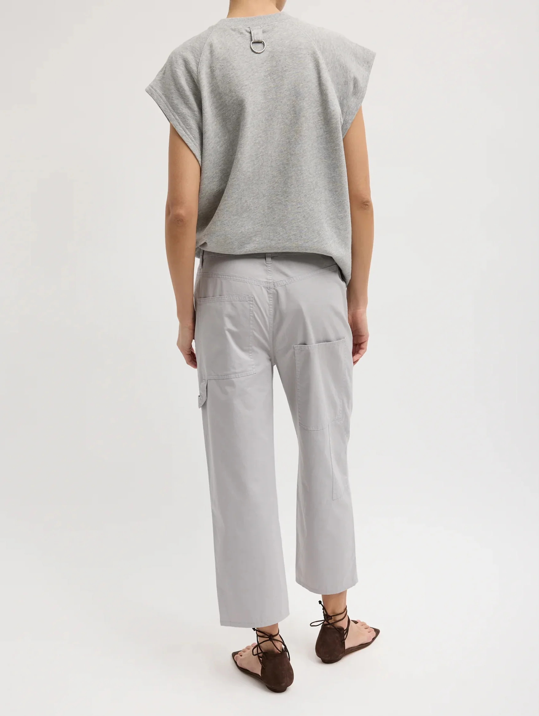 Cropped Slouchy Cargo Jean in Grey - Image 5