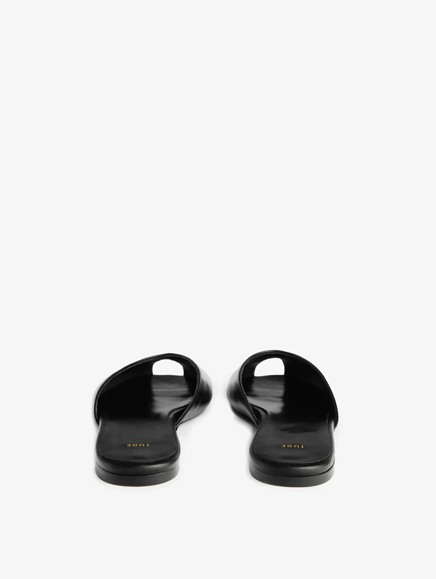 Date Flat in Black Creased Leather - Image 4