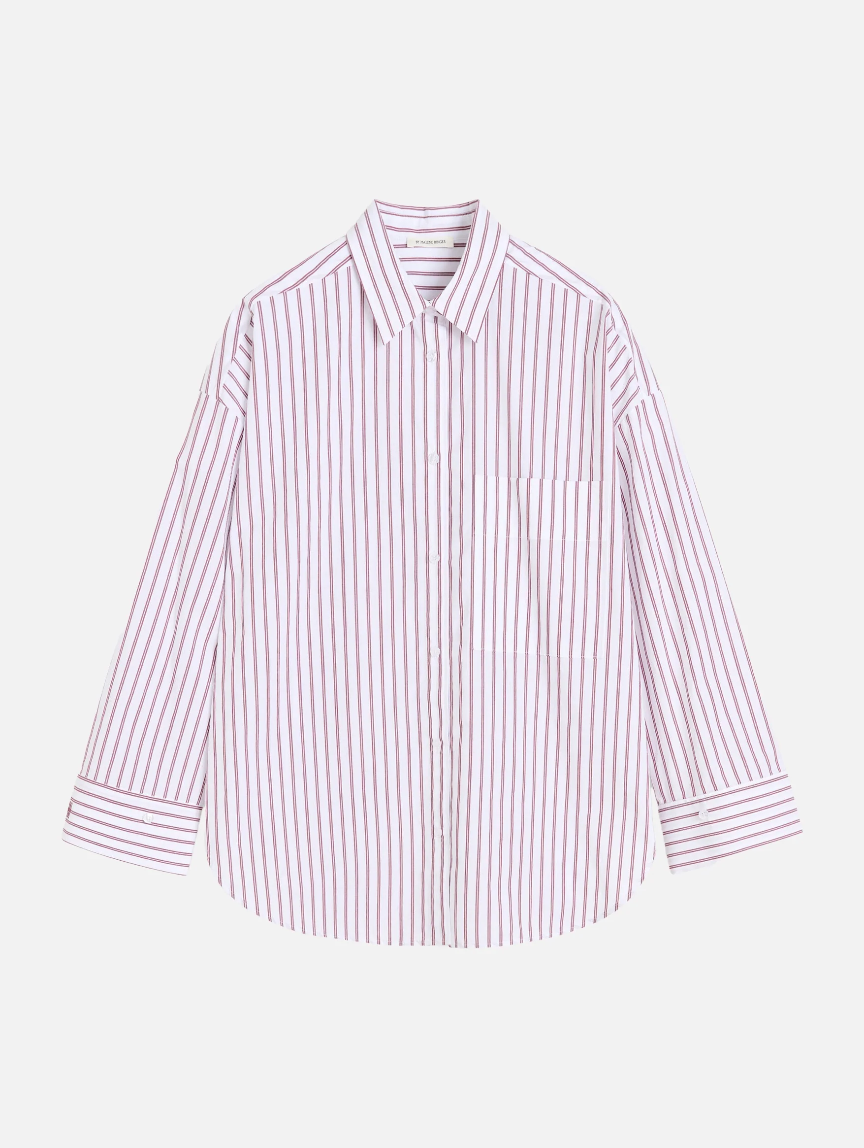 Derris Organic Cotton Shirt in Cabernet Stripe