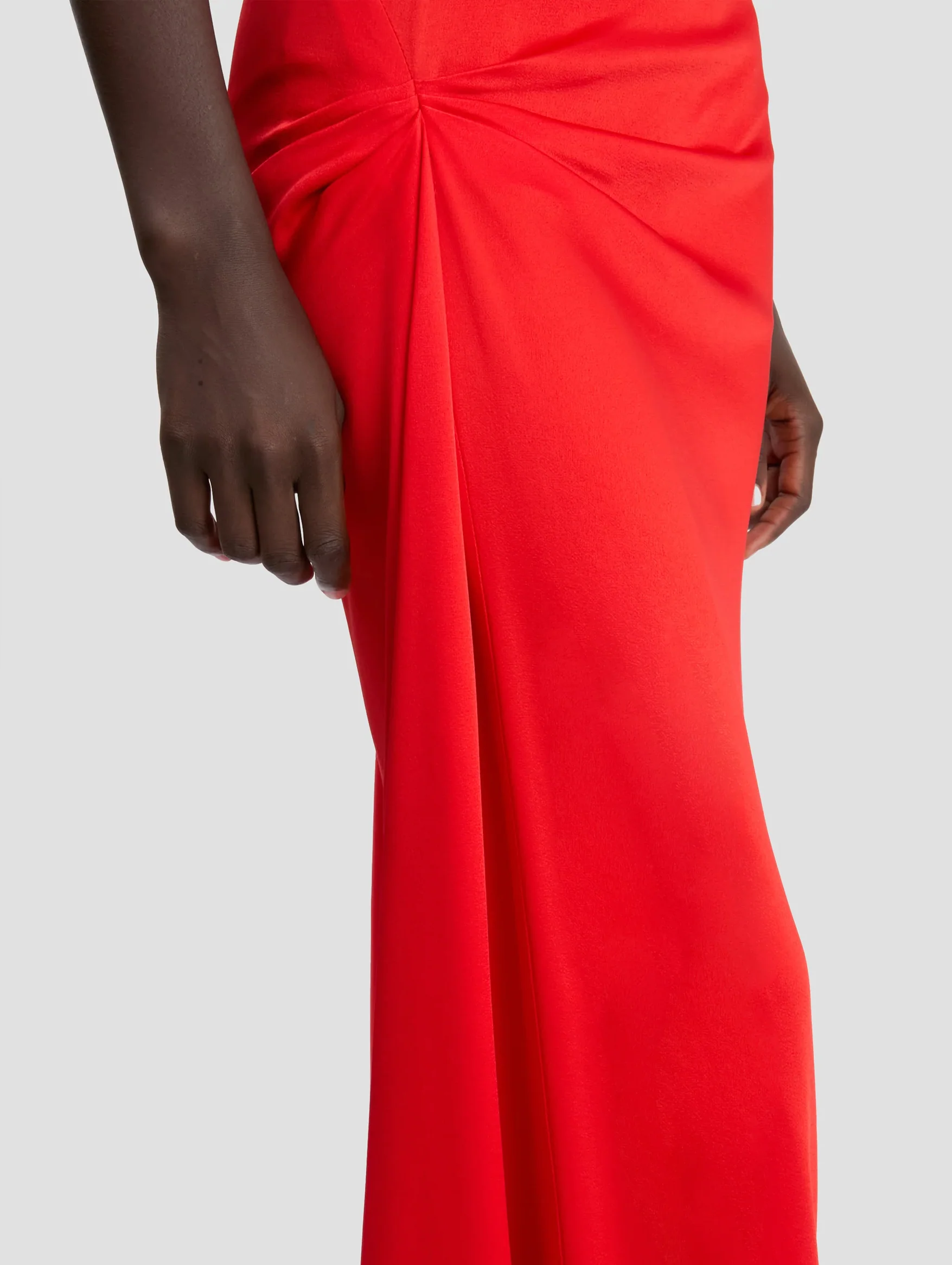 Draped Cap Sleeve Dress in Cayenne - Image 5