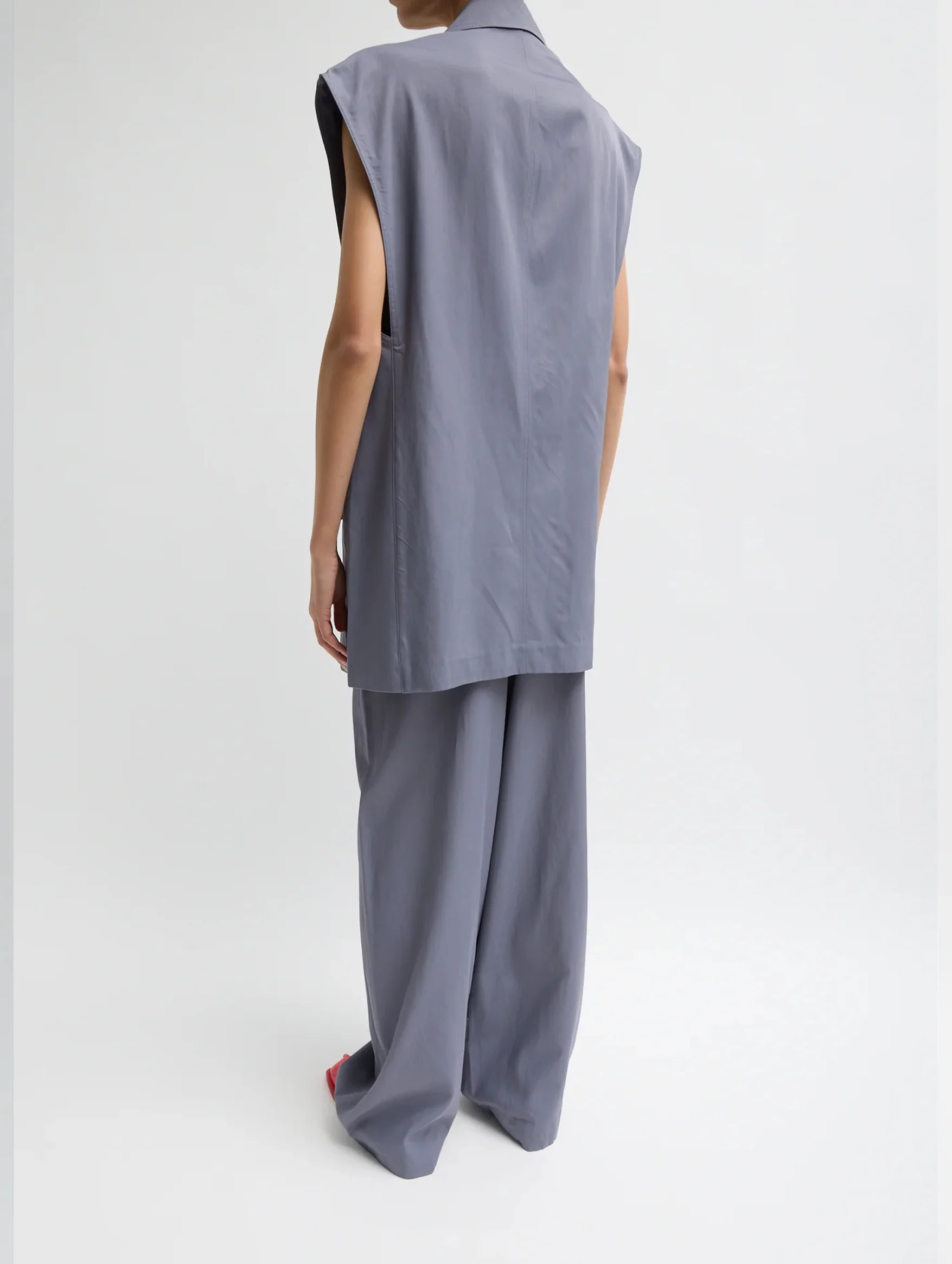 Drapey Suiting Oversized Double Breasted Vest in Deep Violet - Image 4