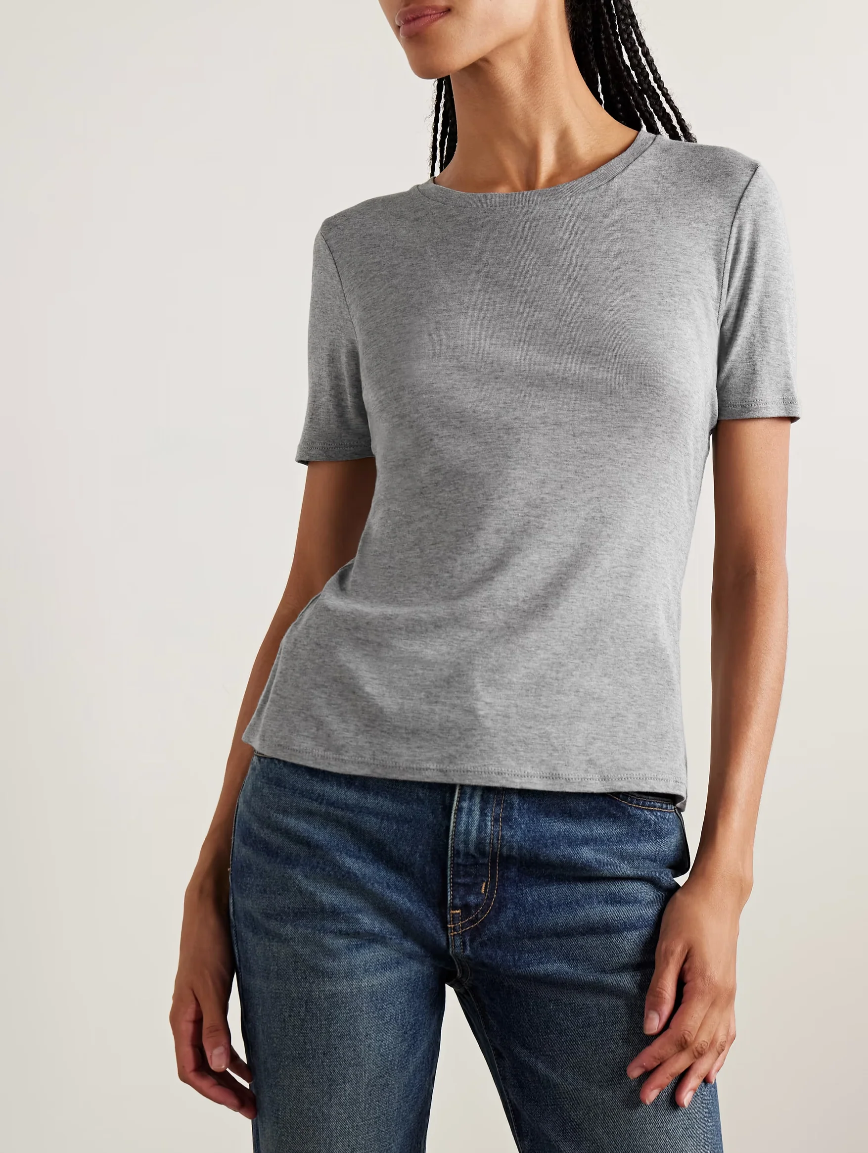 Elin Tee in Heather Grey - Image 2