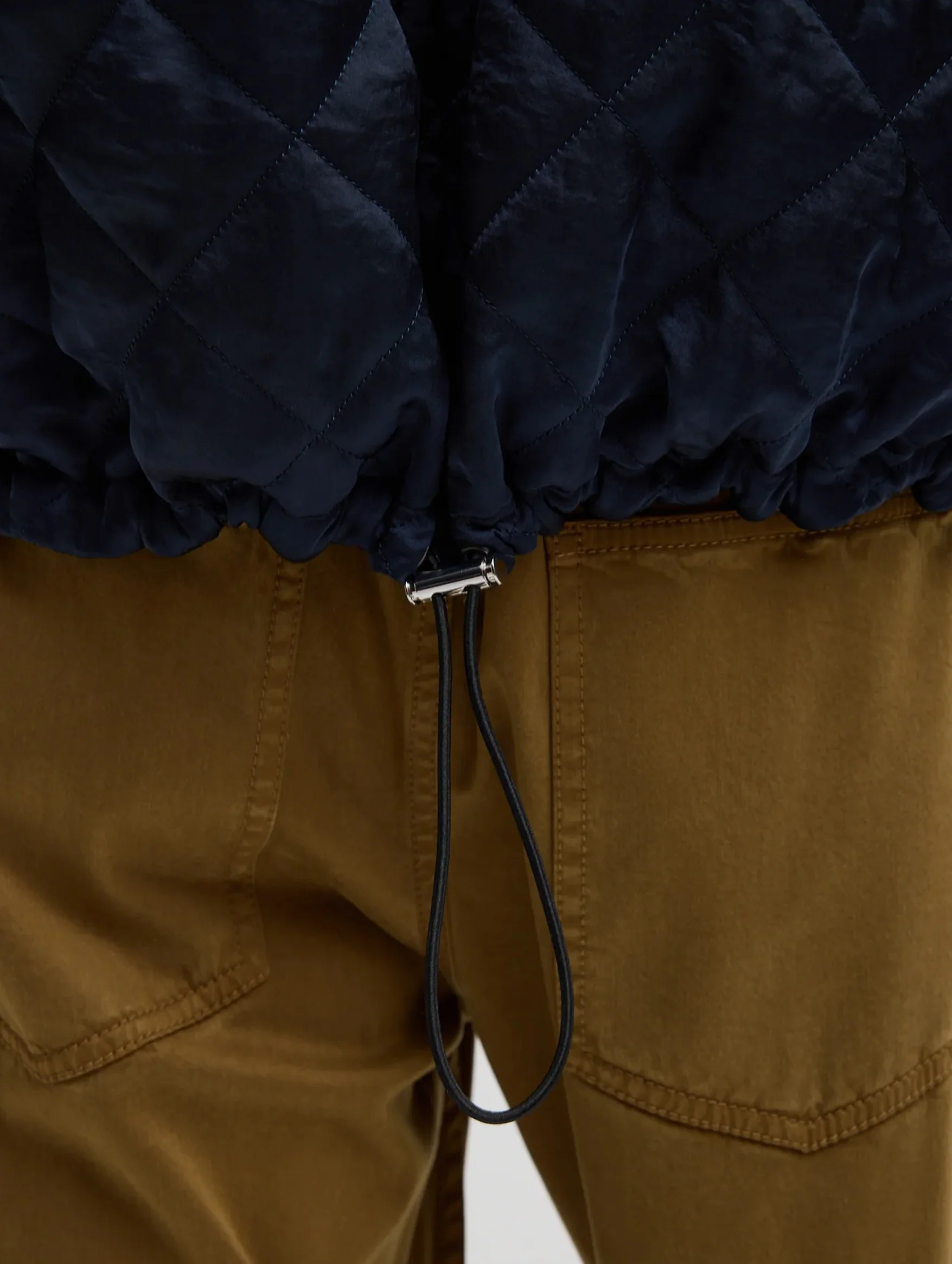 Garment Dyed Stretch Twill Short Tuck Pant in Dark Tan - Image 5