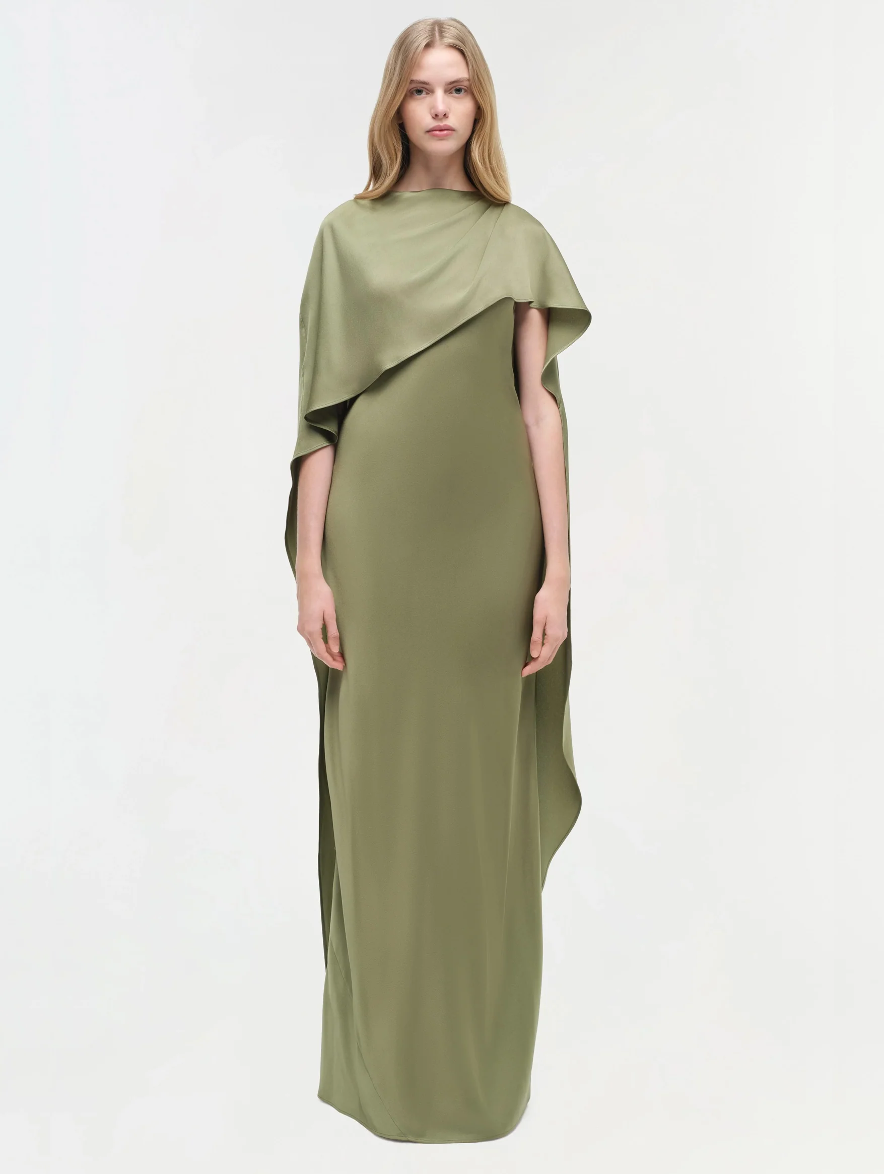 Izel Cape Gown in Olive - Image 6