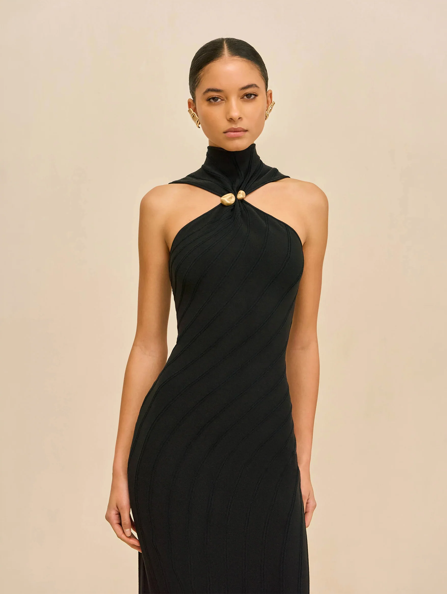 Jessica Knit Dress in Black - Image 4