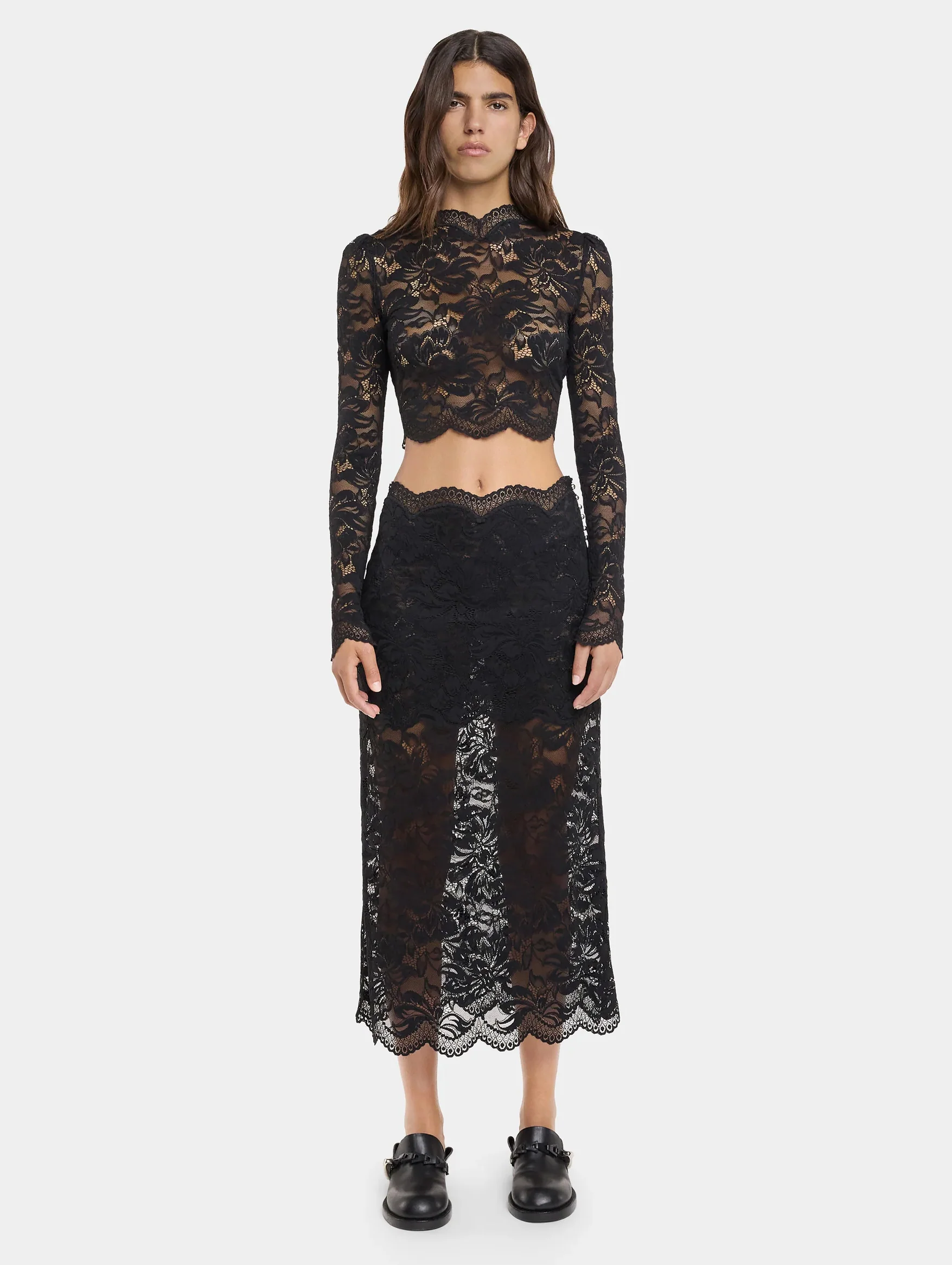 Jupe Lace Skirt in Black - Image 2