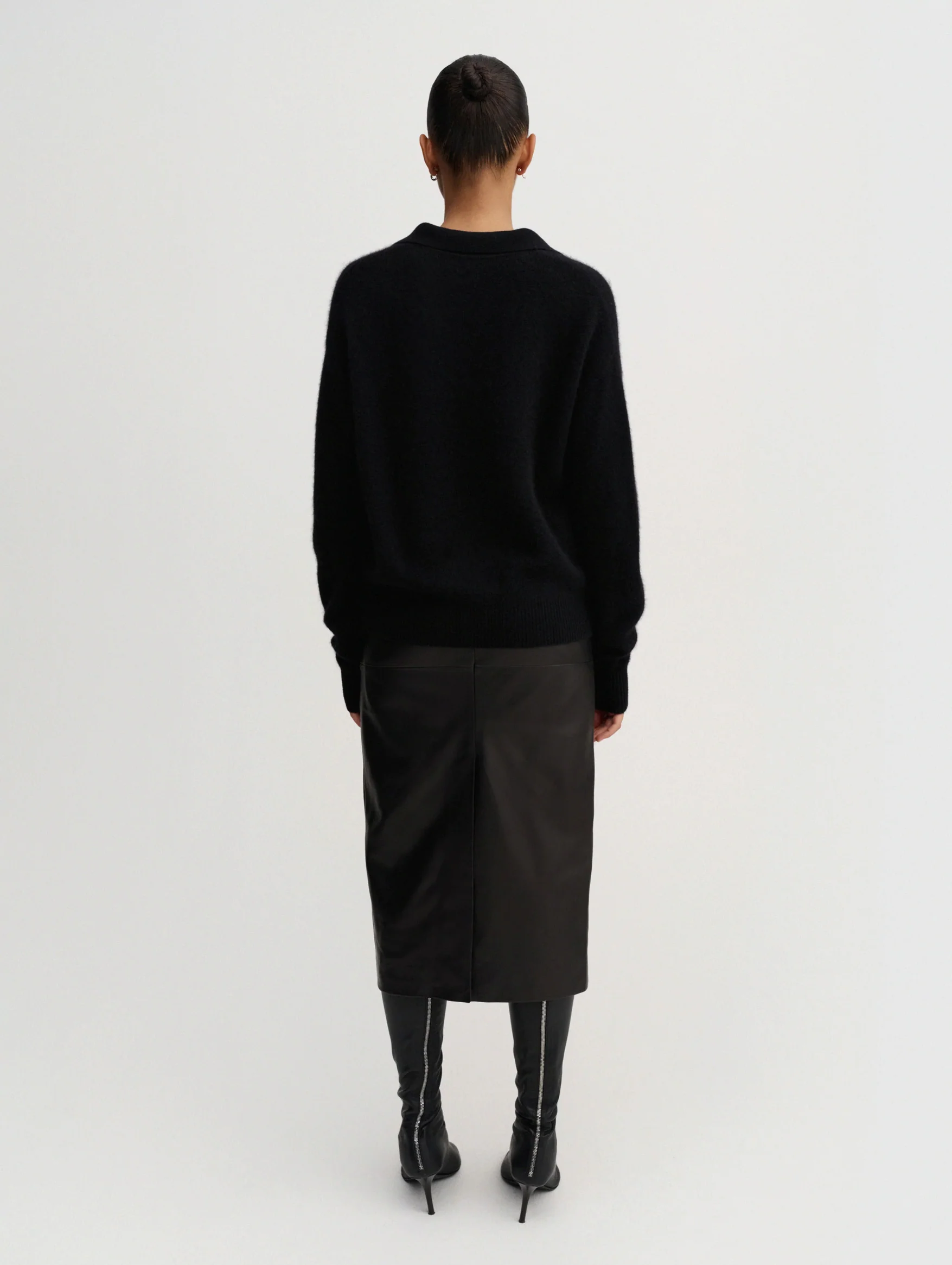 Kaia Collar Sweater in Black - Image 4