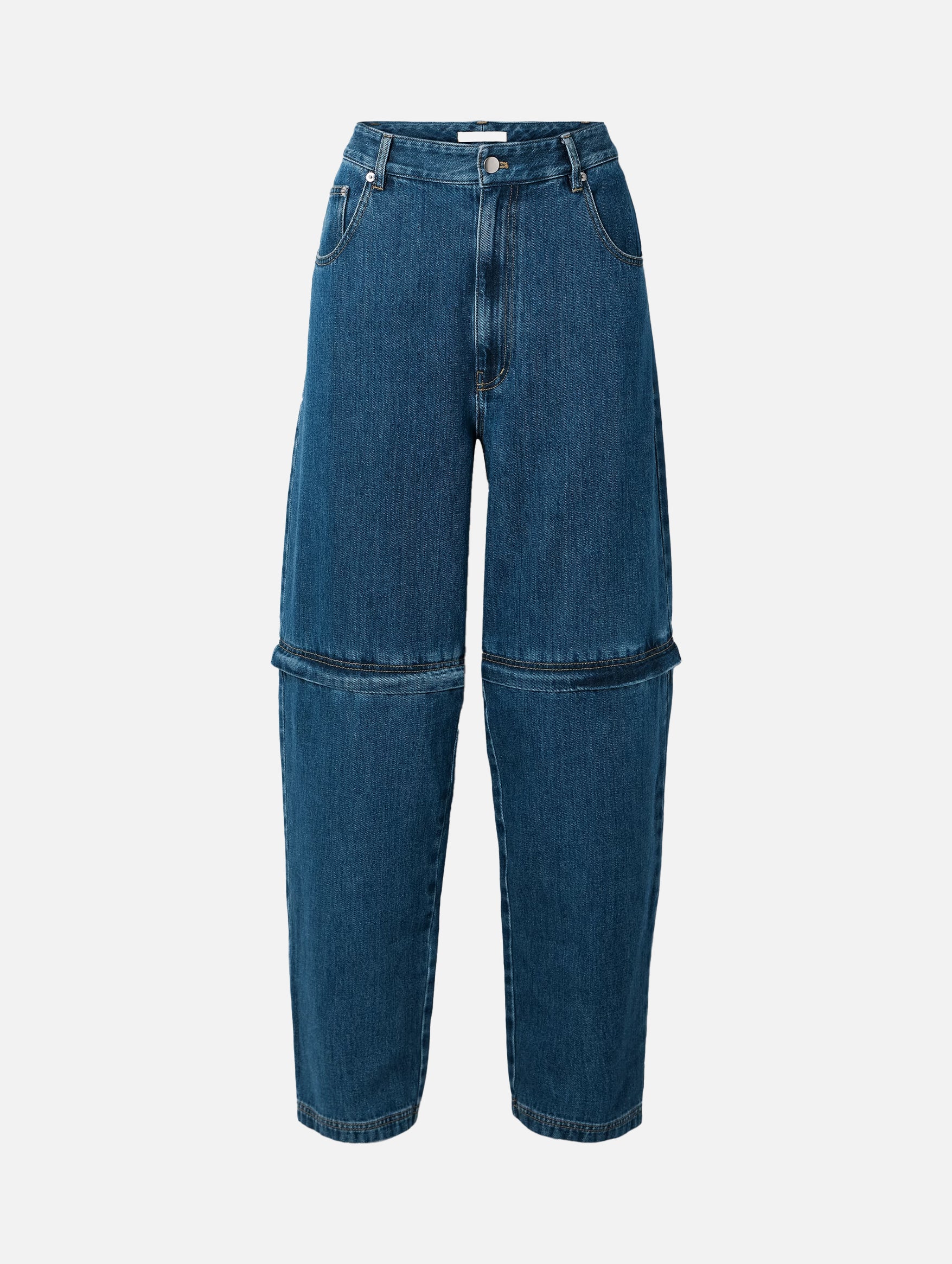Lars Denim Regular Convertible Zip Jean in Classic Blue