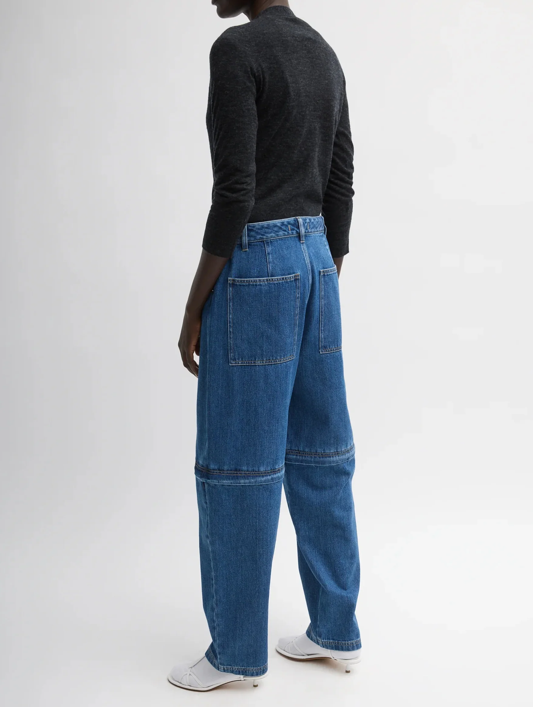 Lars Denim Regular Convertible Zip Jean in Classic Blue - Image 4