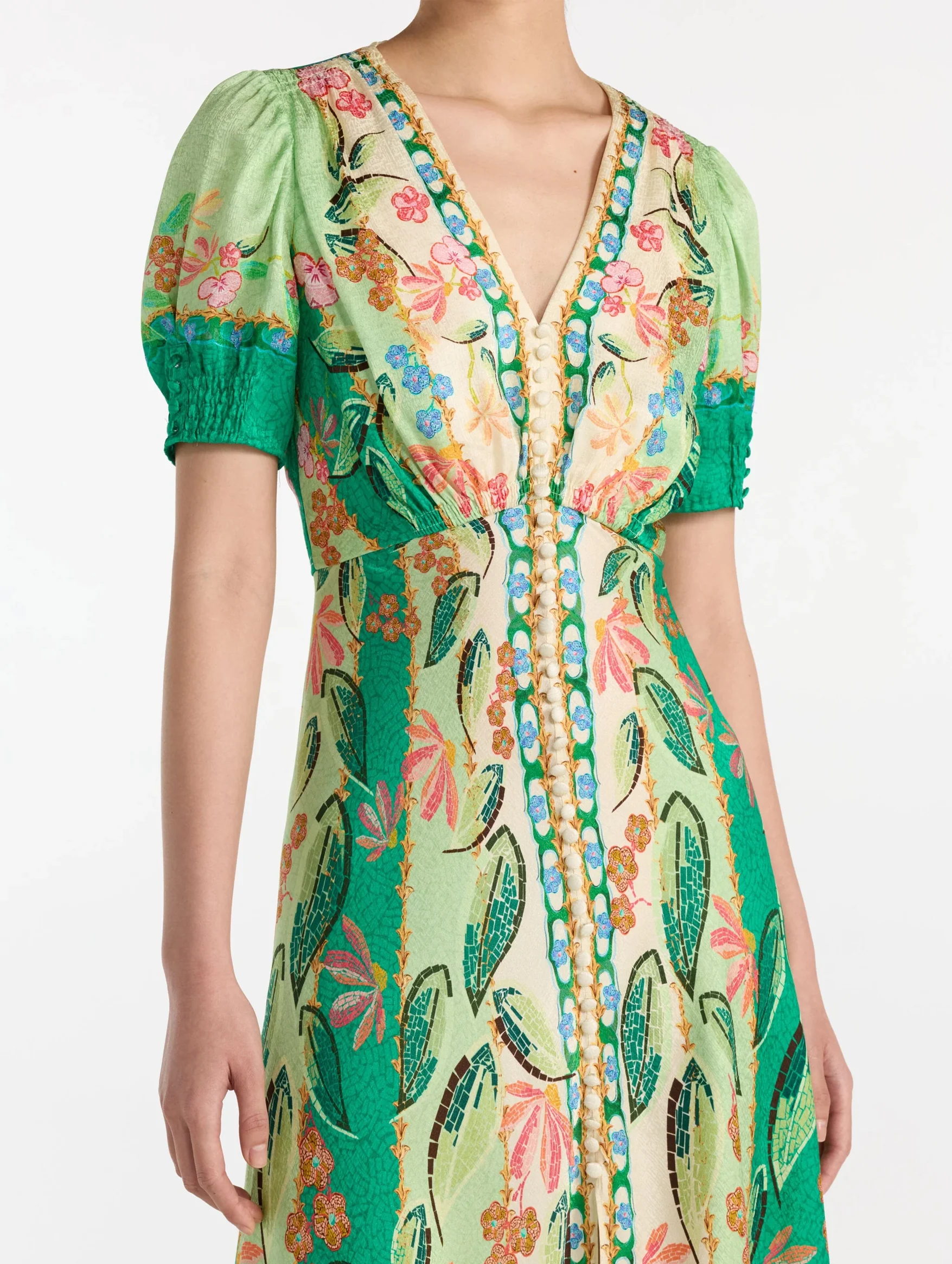Lea Long Dress in Terrazzo Jade - Image 5