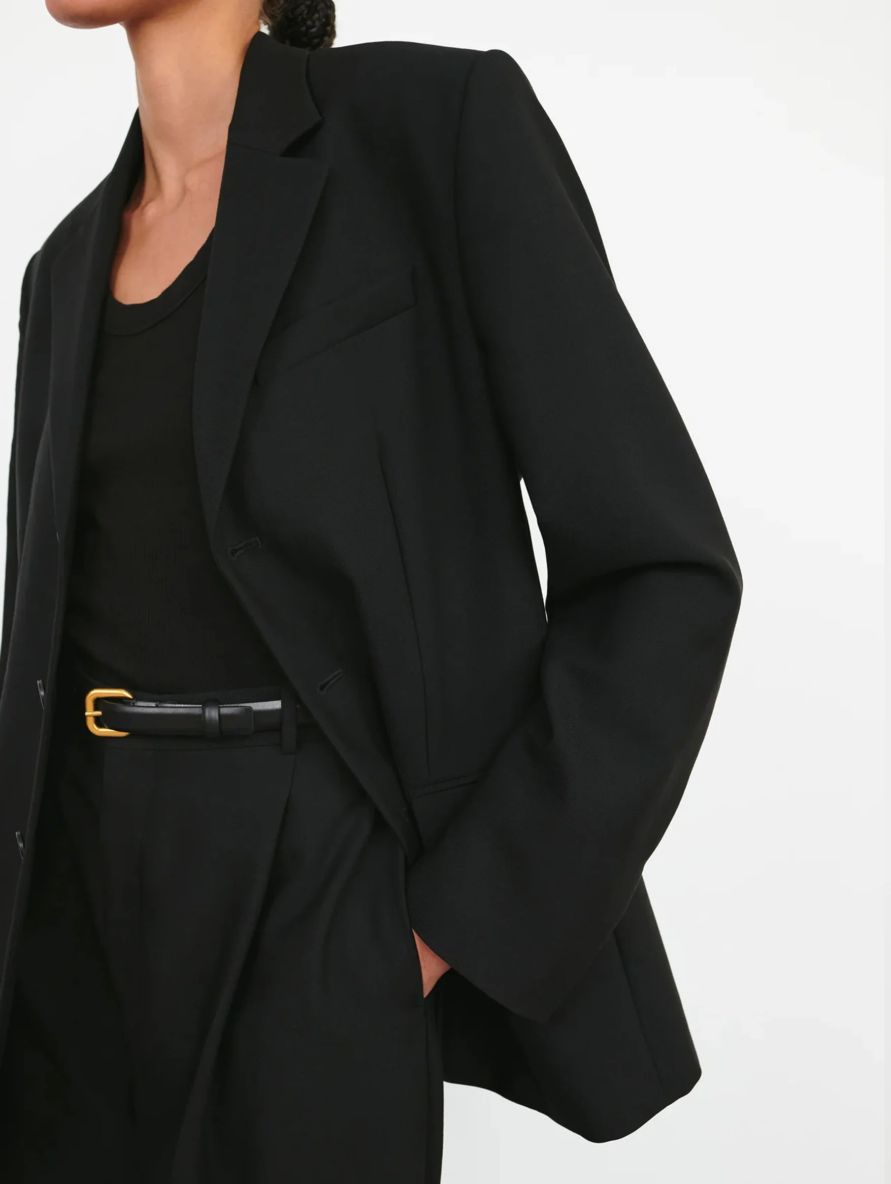 Light Longline Blazer in Black - Image 5