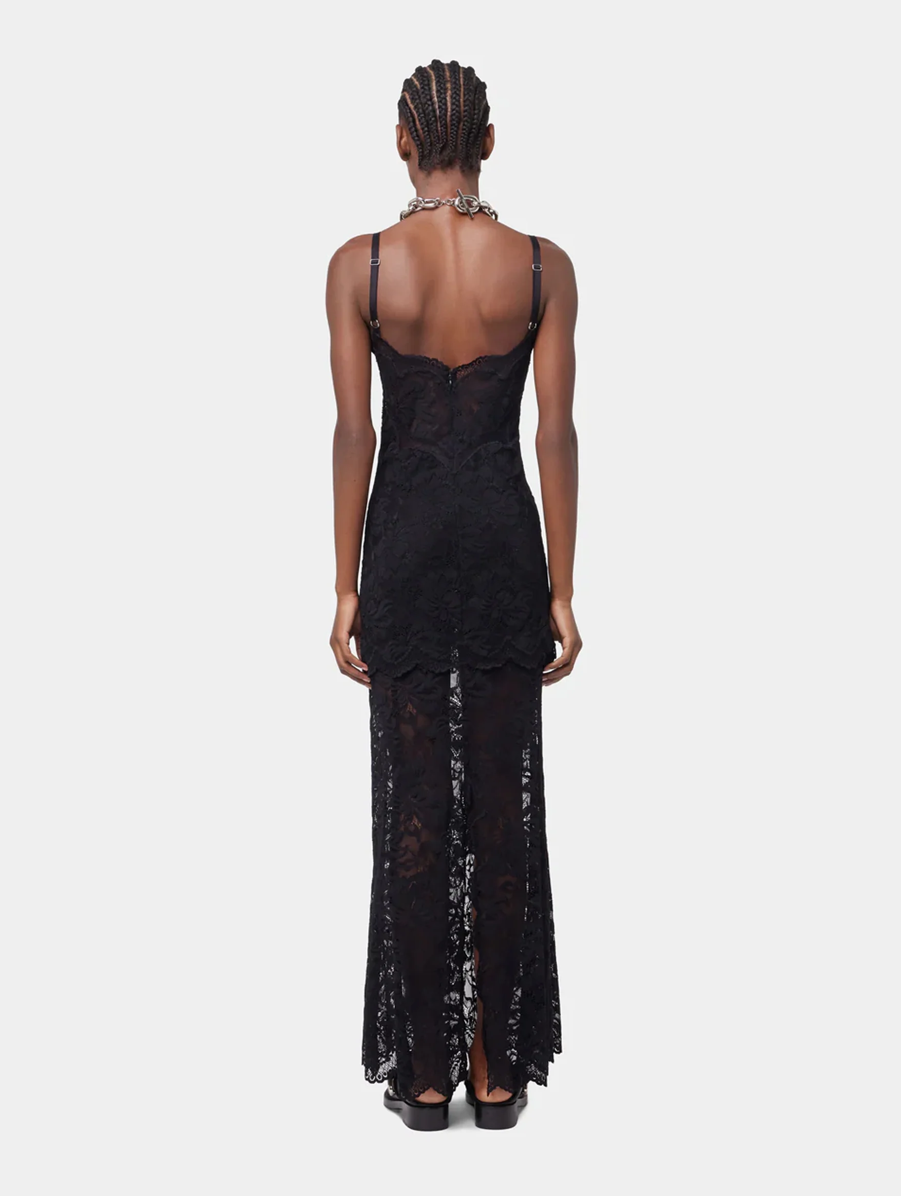 Long Lace Dress in Black - Image 6