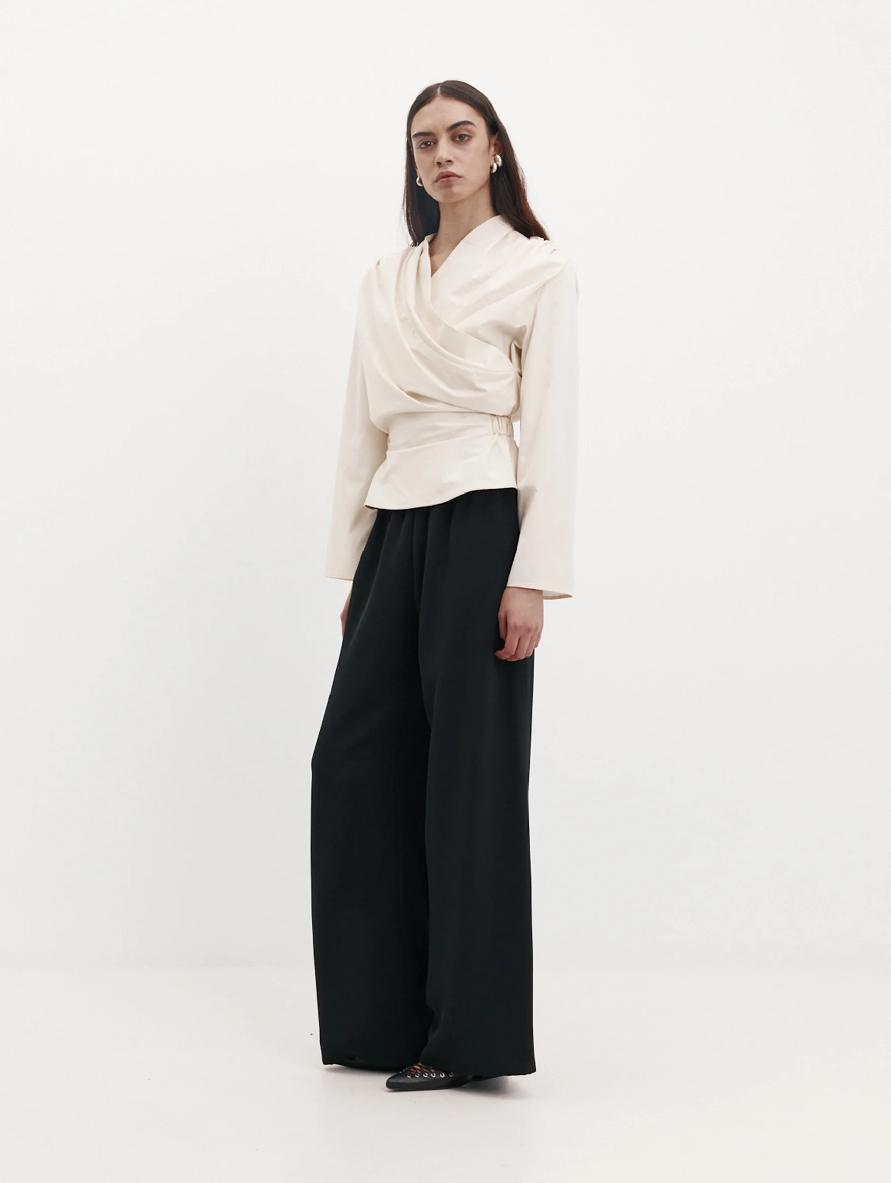 Long Sleeve Chaimberlain Top in Vanilla - Image 3