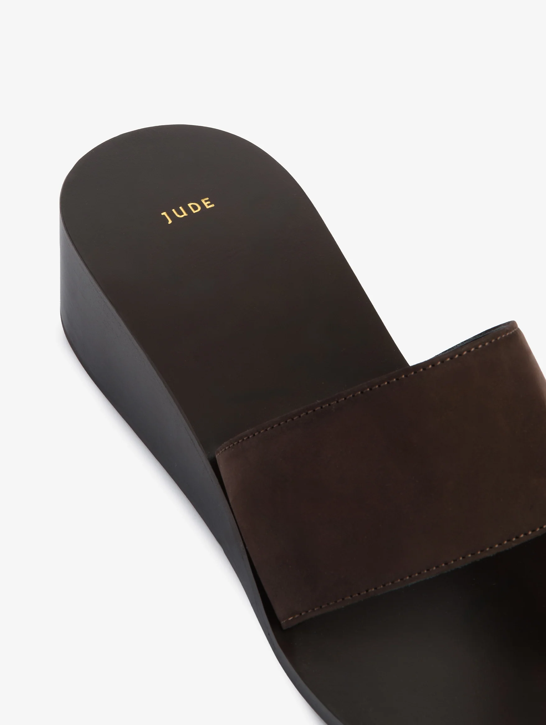Lucille Wedge Sandal in Brown Nubuck Leather - Image 4