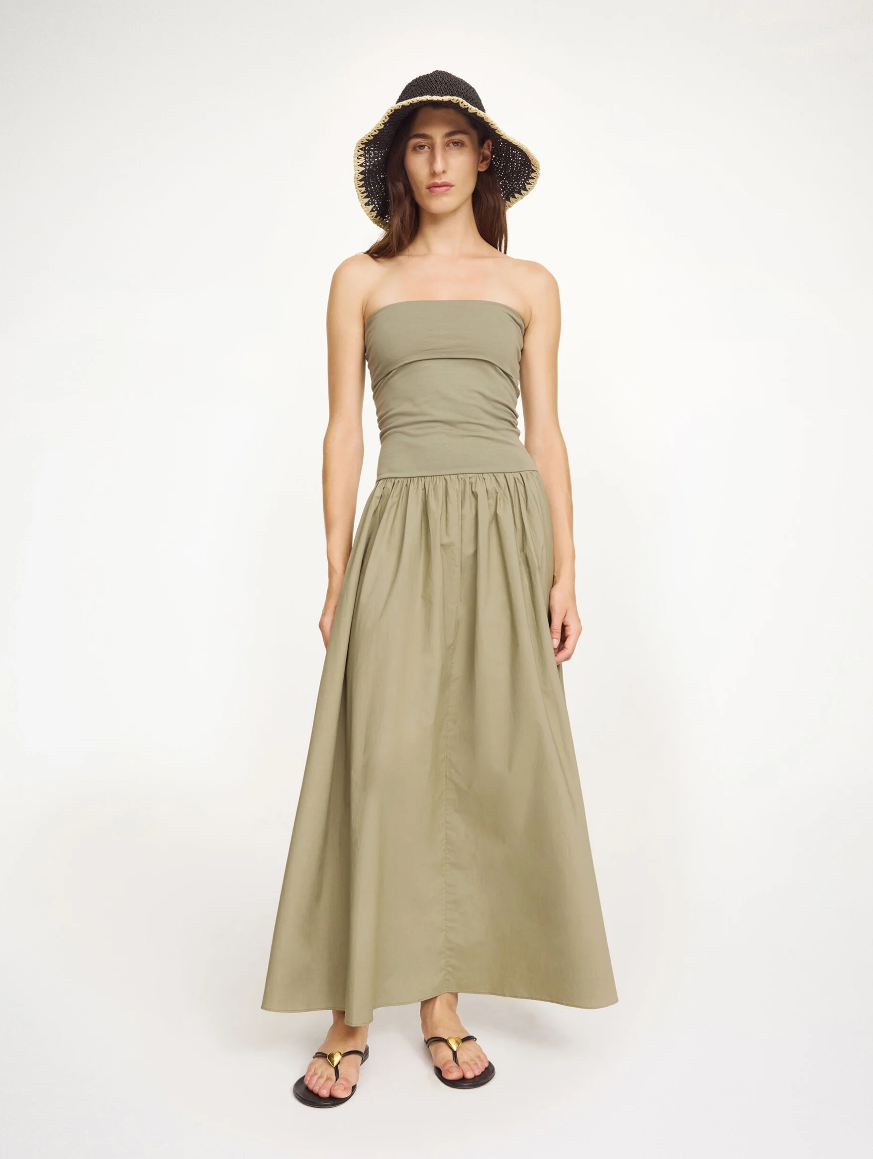 Marc Organic Cotton Maxi Dress in Deep Lichen Green - Image 2