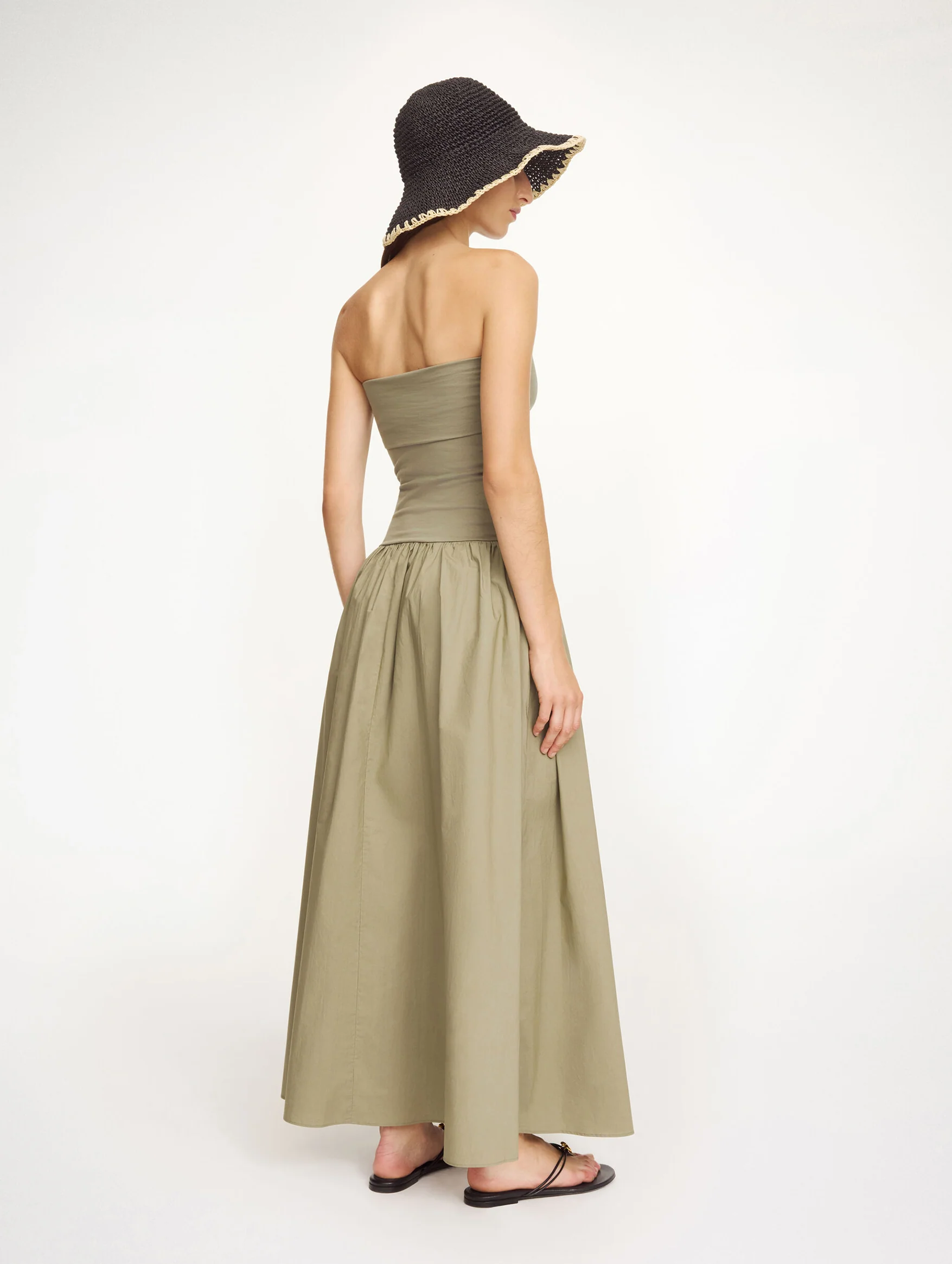 Marc Organic Cotton Maxi Dress in Deep Lichen Green - Image 3