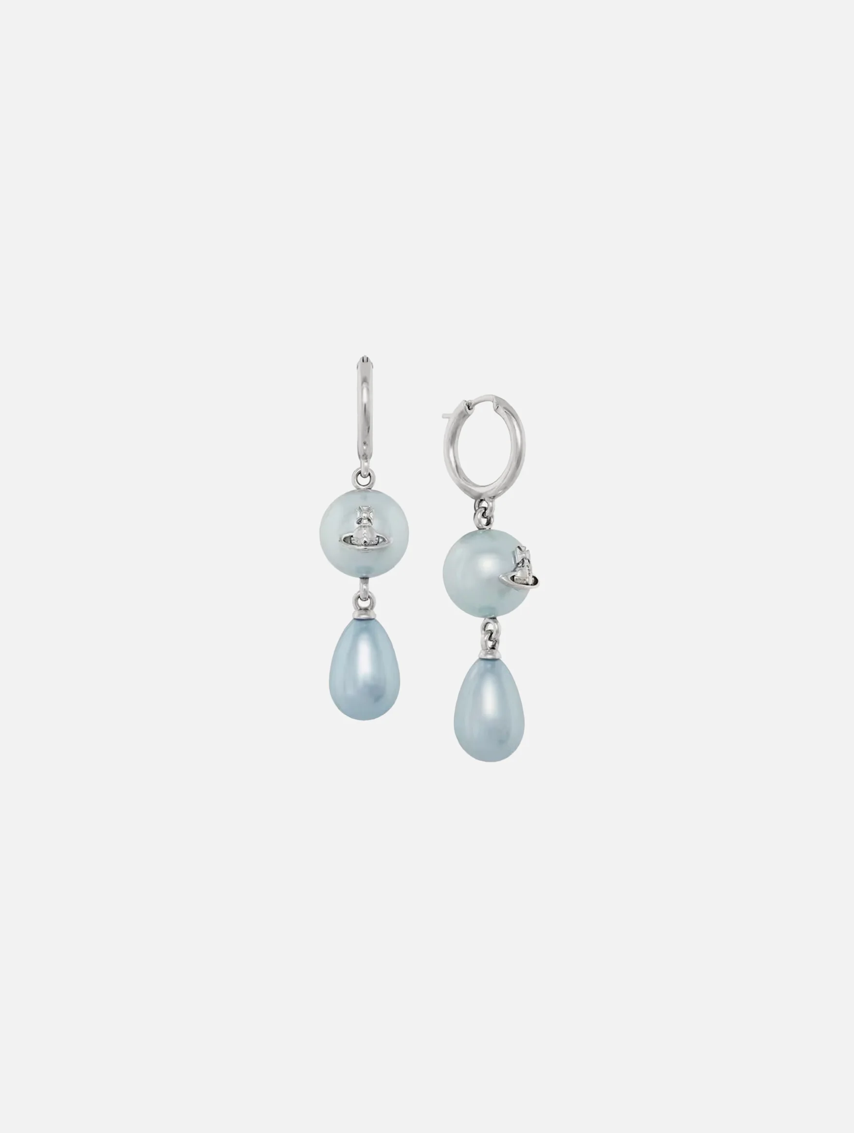 Martha Earrings in Platinum Light Blue Pearl - Image 4
