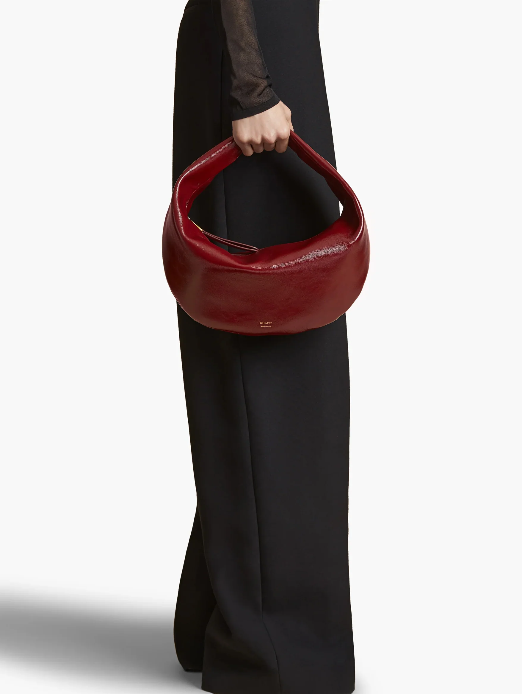 Medium Olivia Hobo Bag in Oxblood - Image 5