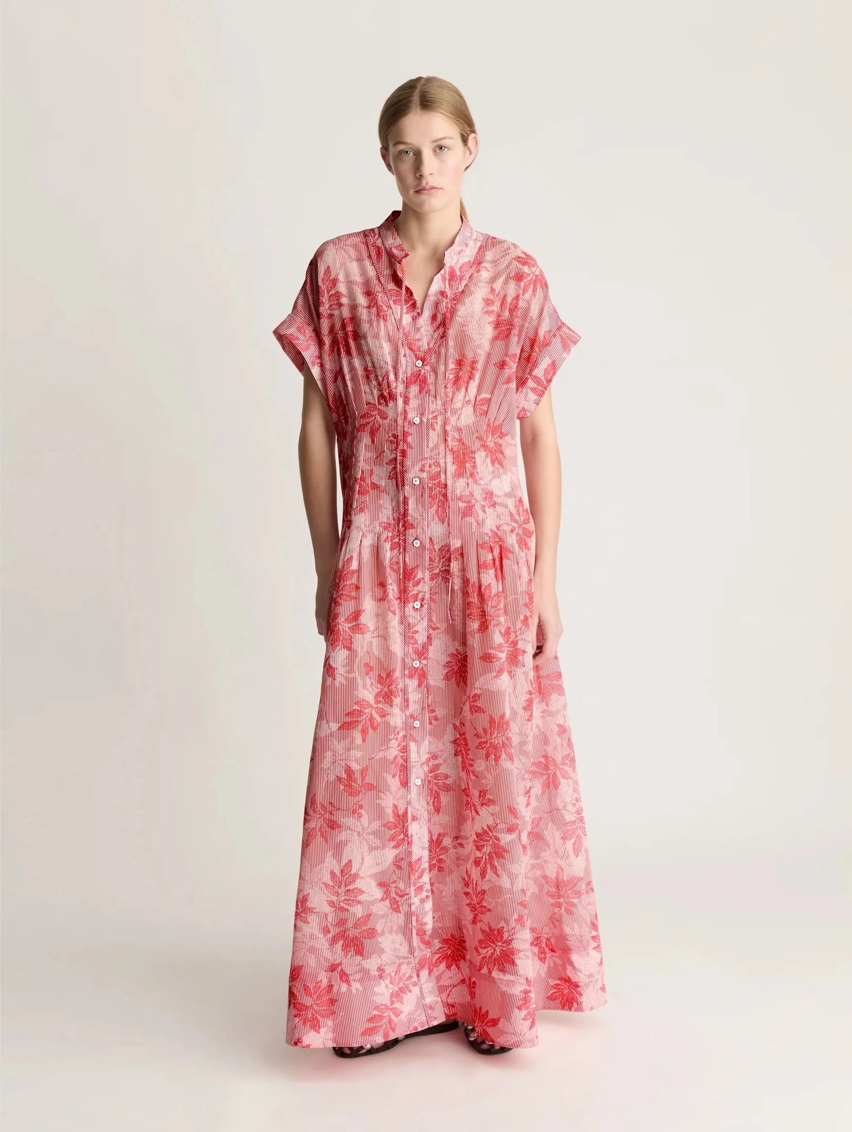 Meredith Cotton Dress in Raspberry - Image 2