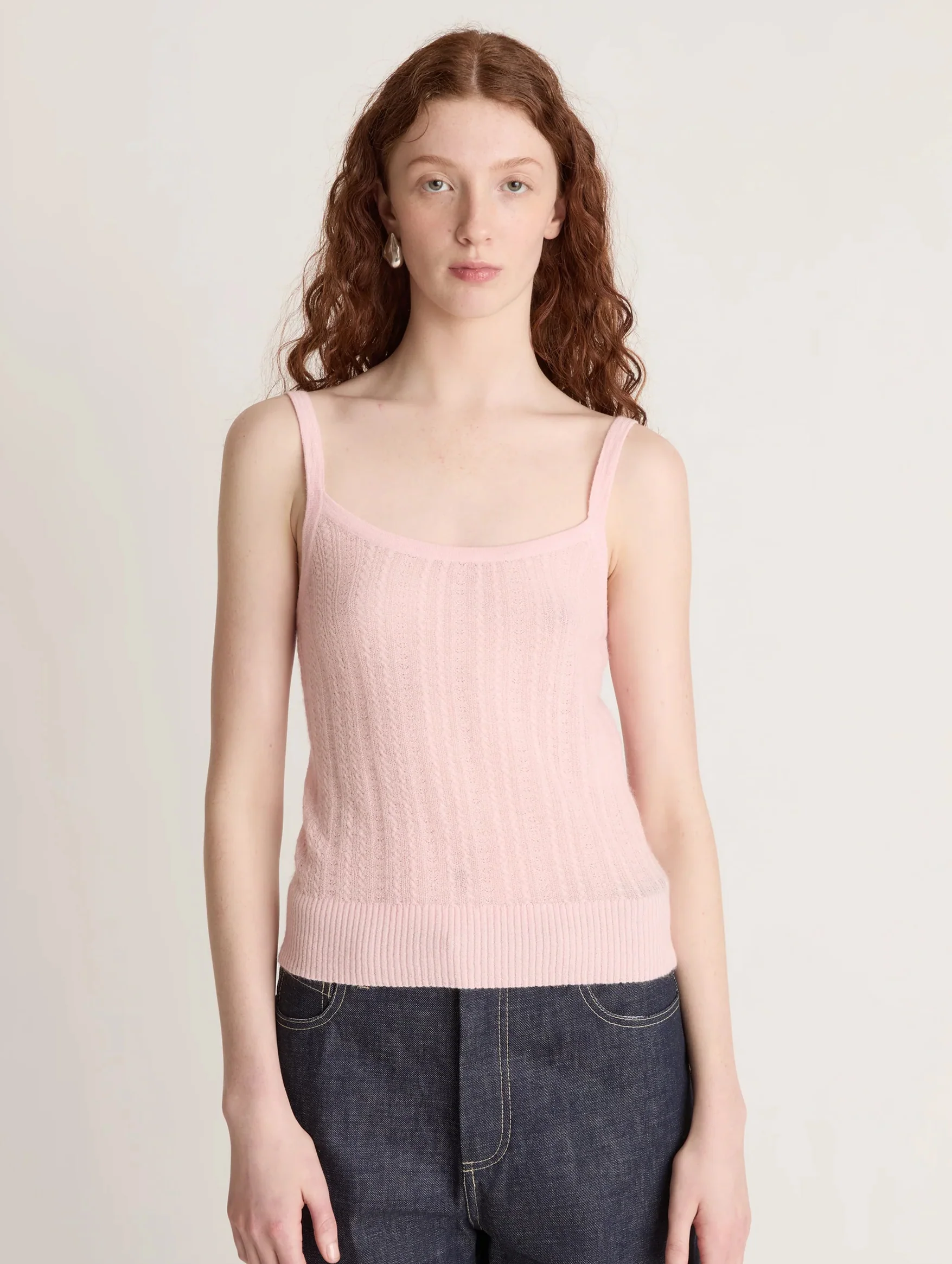 Mila Pointelle Cami in Baby Pink - Image 4