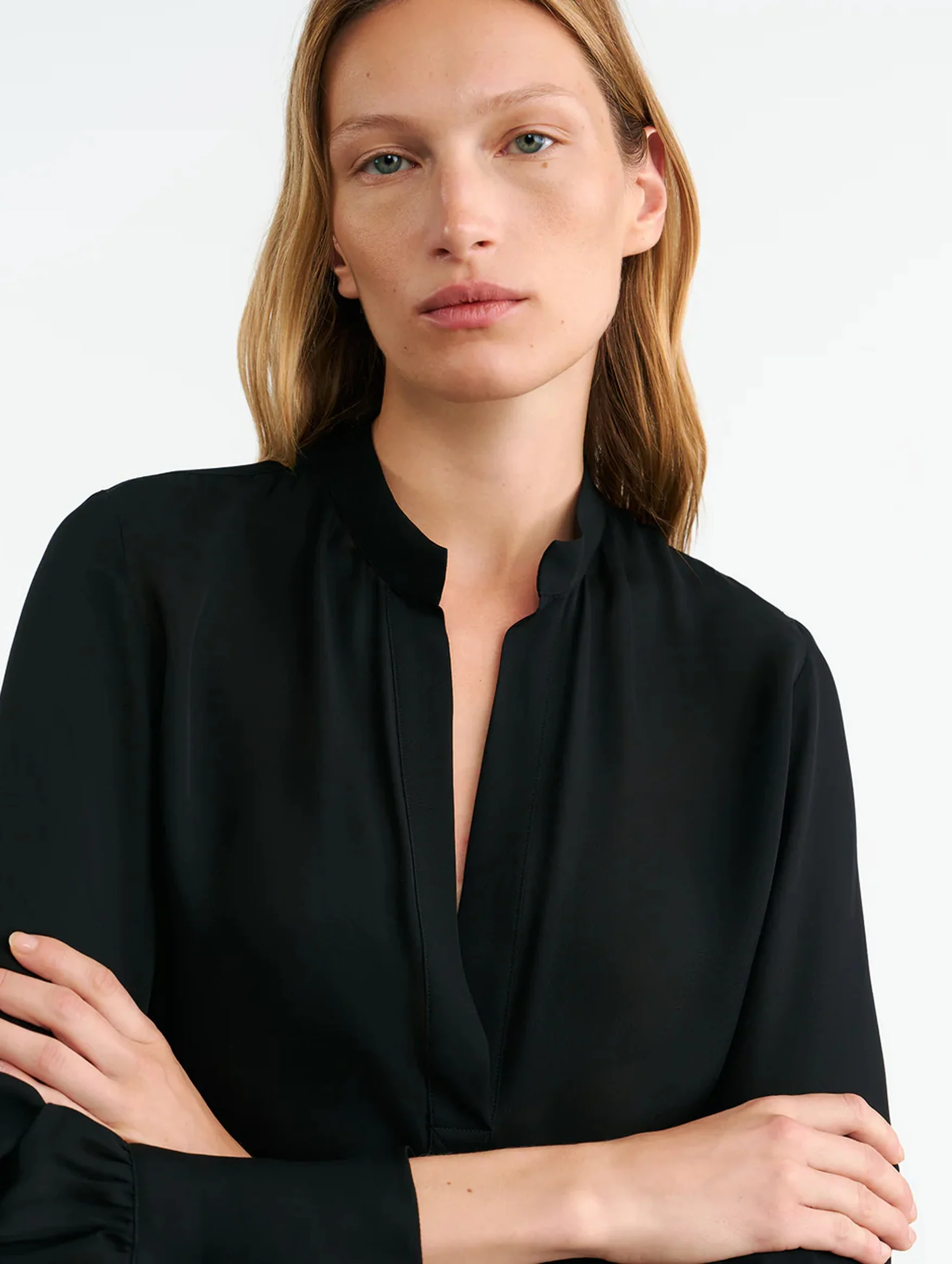 Montaine Silk Blouse in Black - Image 4