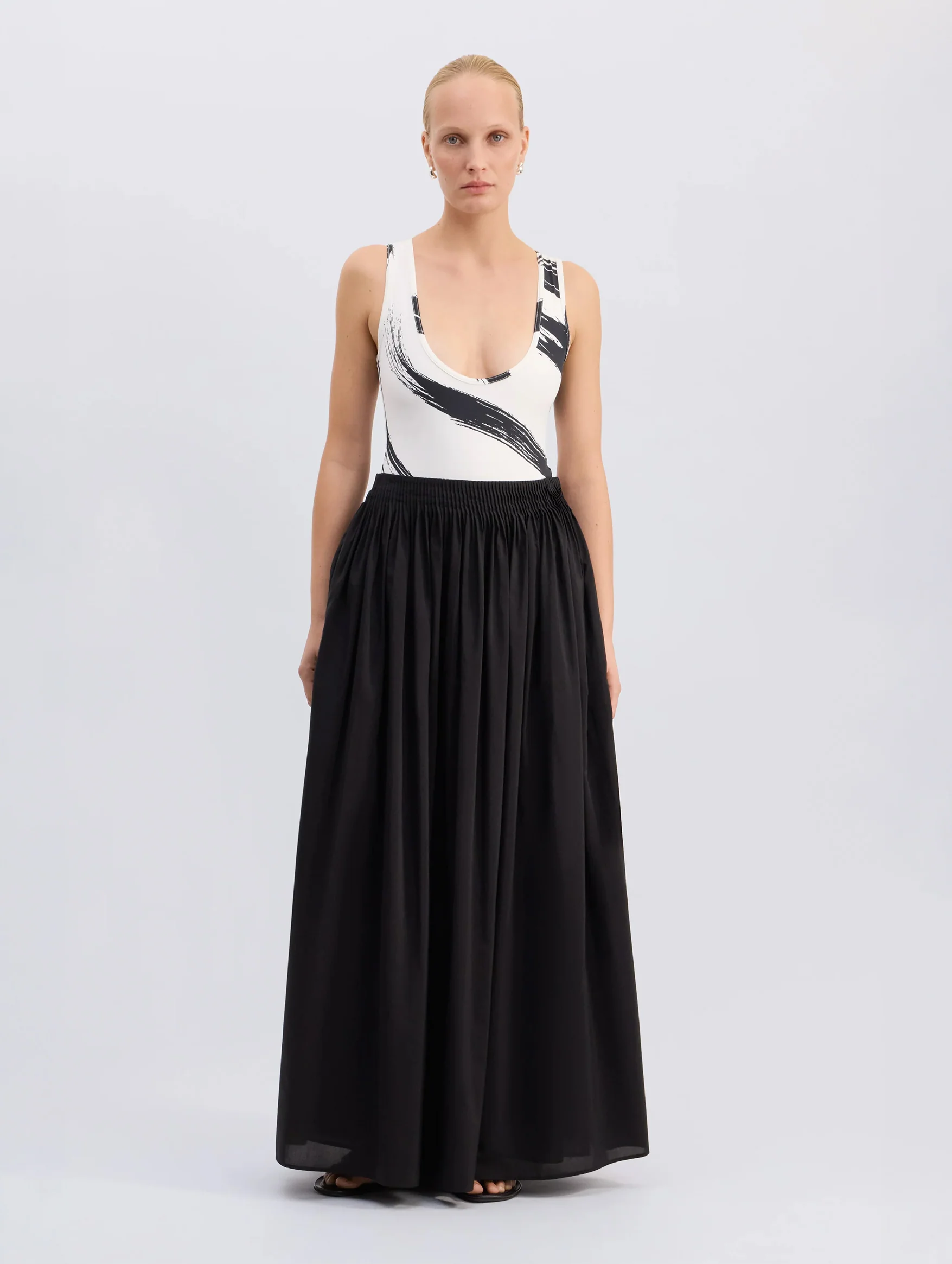 Naya Gathered Skirt in Black - Image 2