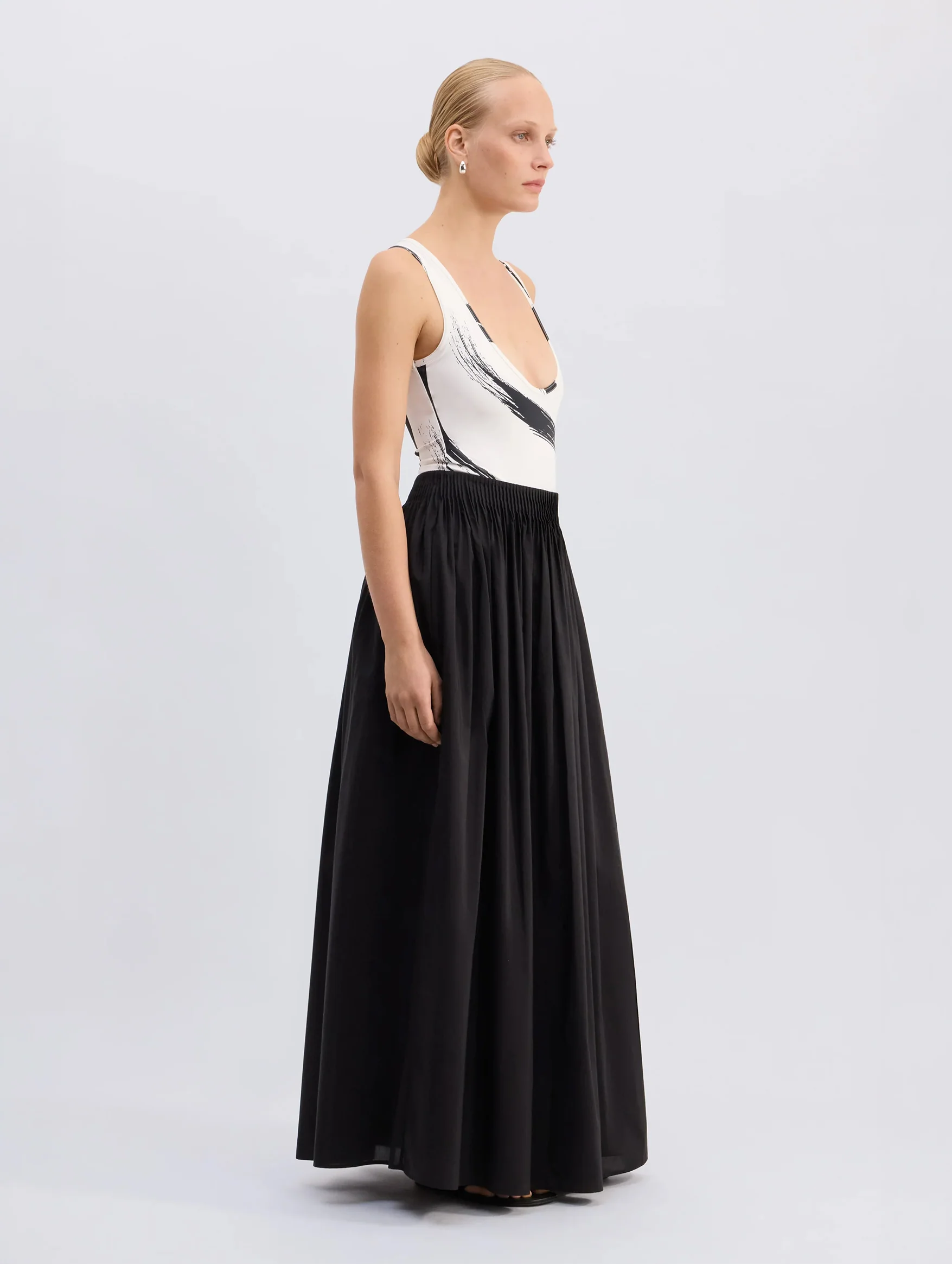 Naya Gathered Skirt in Black - Image 3