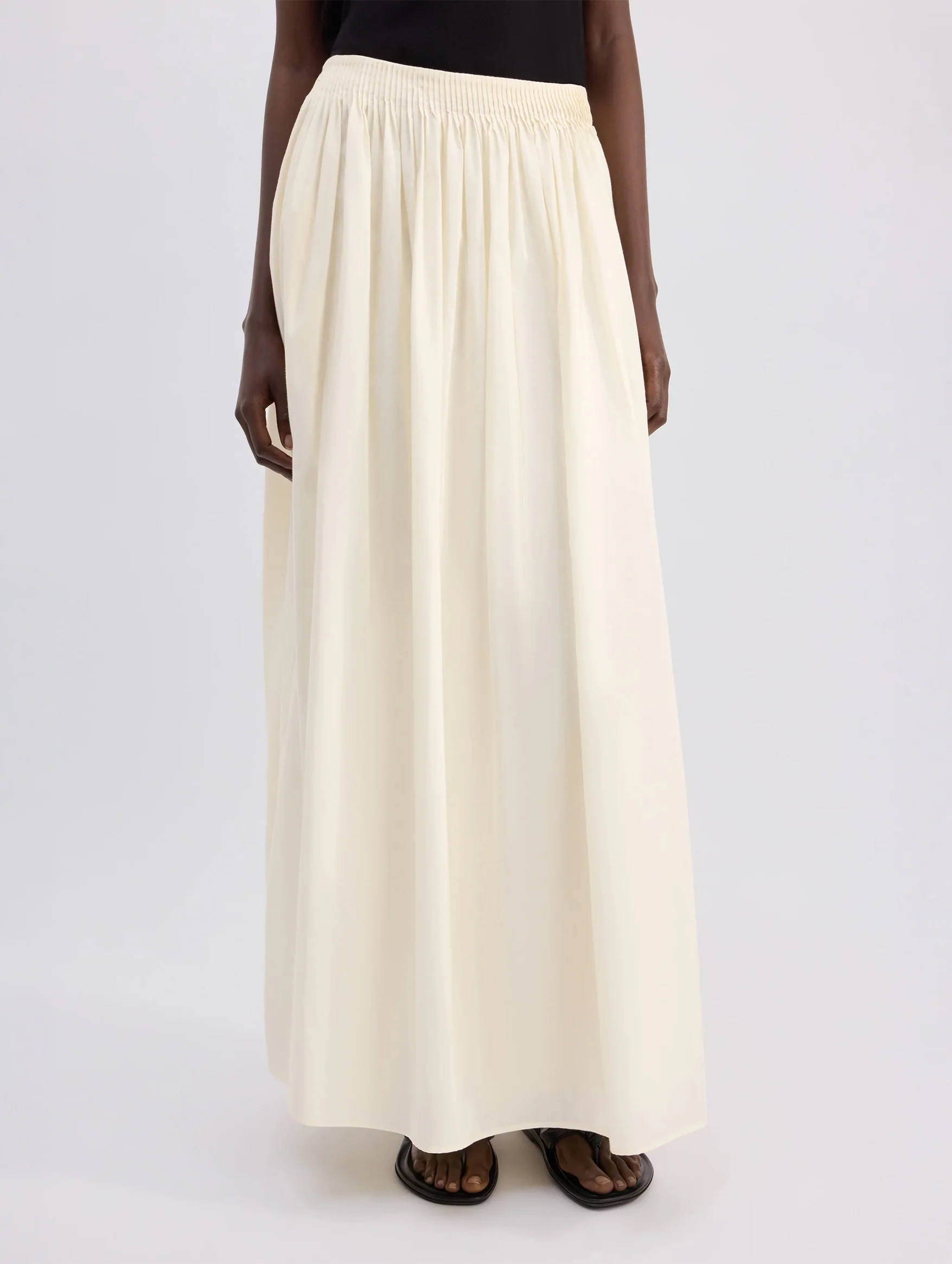 Naya Gathered Skirt in White - Image 4